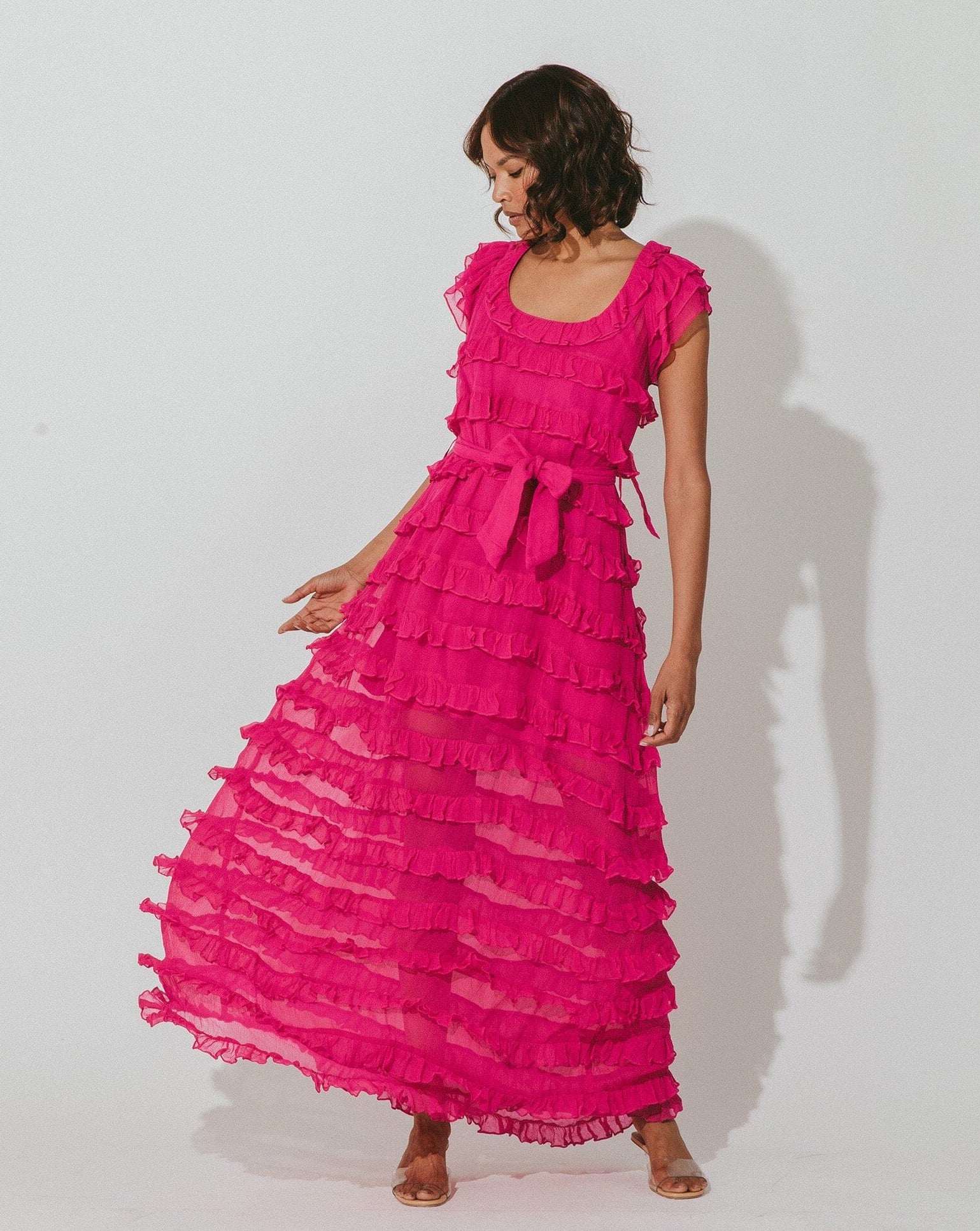 Milana Ankle Dress - Magenta