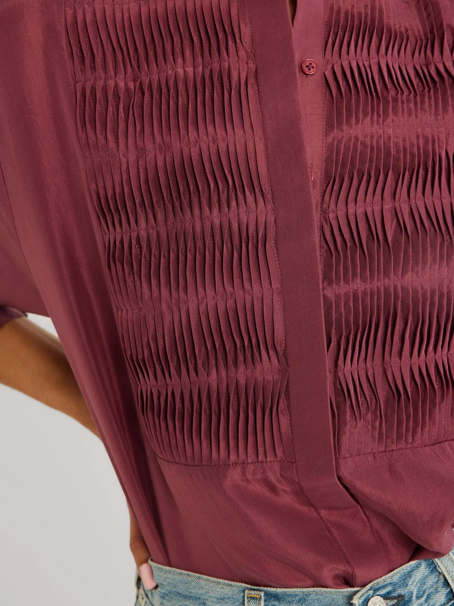 Keaton Top - Plum Washed Silk
