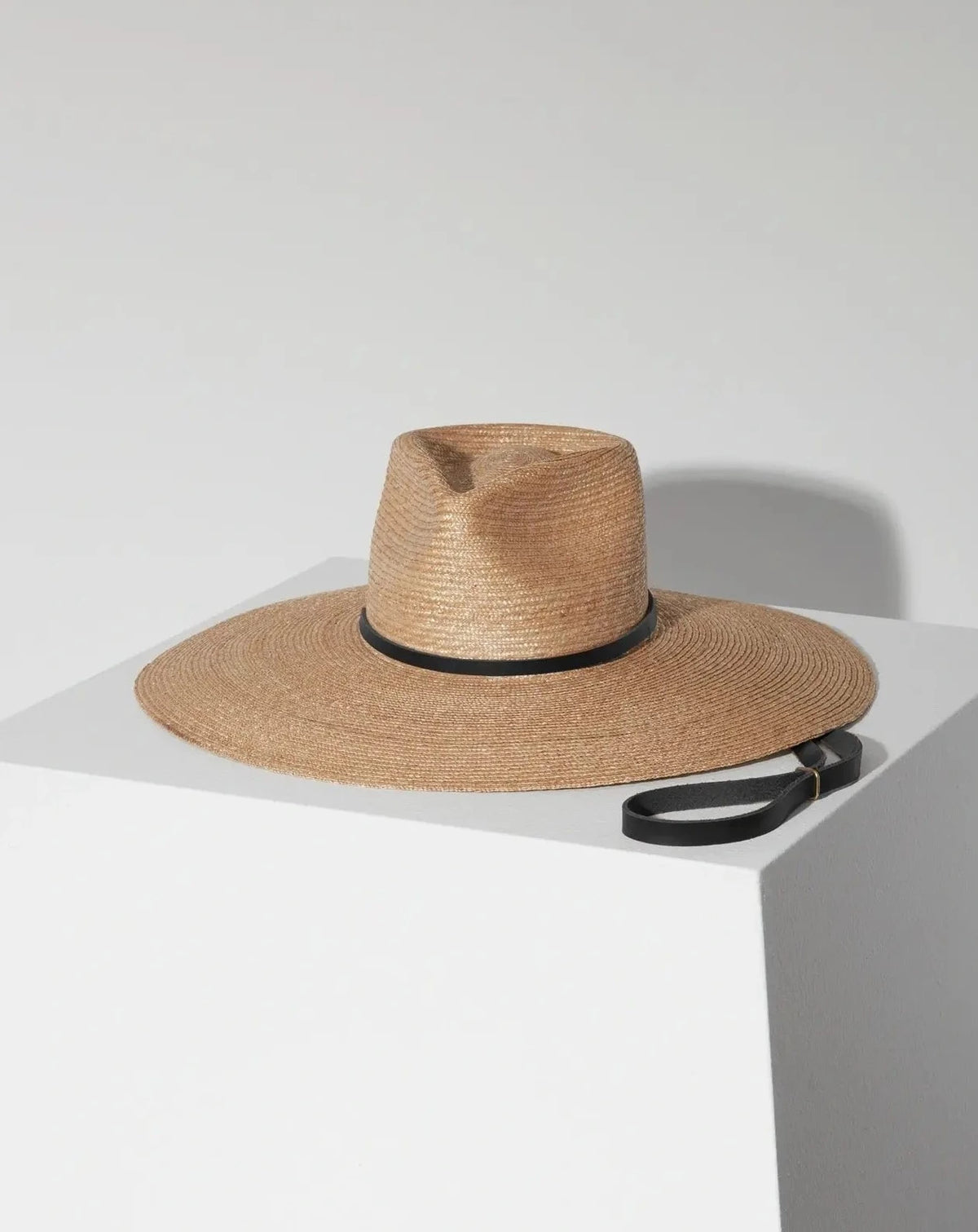 Janessa Leone Tan Wide-Brim Straw Hat with Black Band Janessa Leoné Judith Fedora - Natural – Soleil Blue main image 2