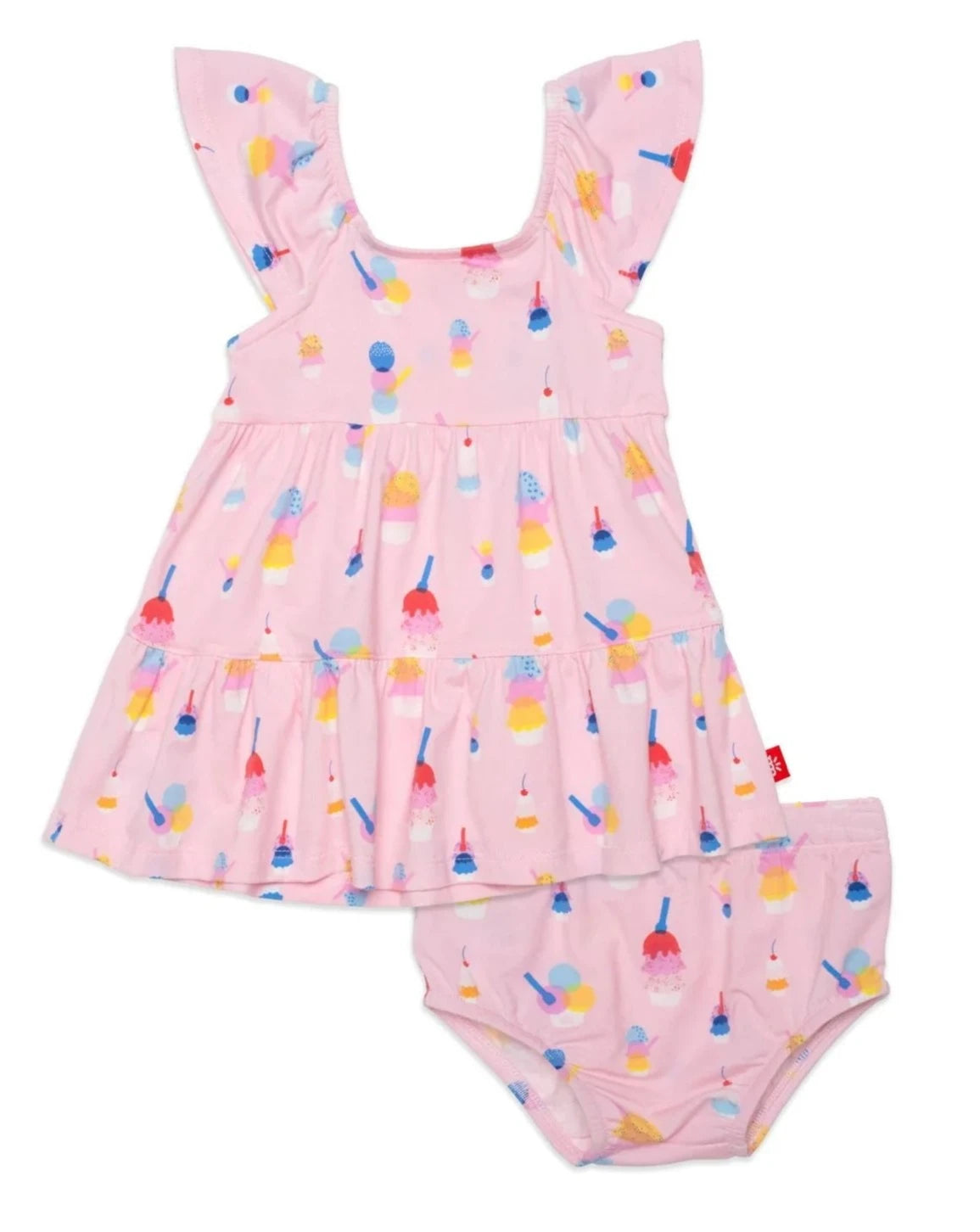 Sundae Funday Dress + Diaper Cover Set