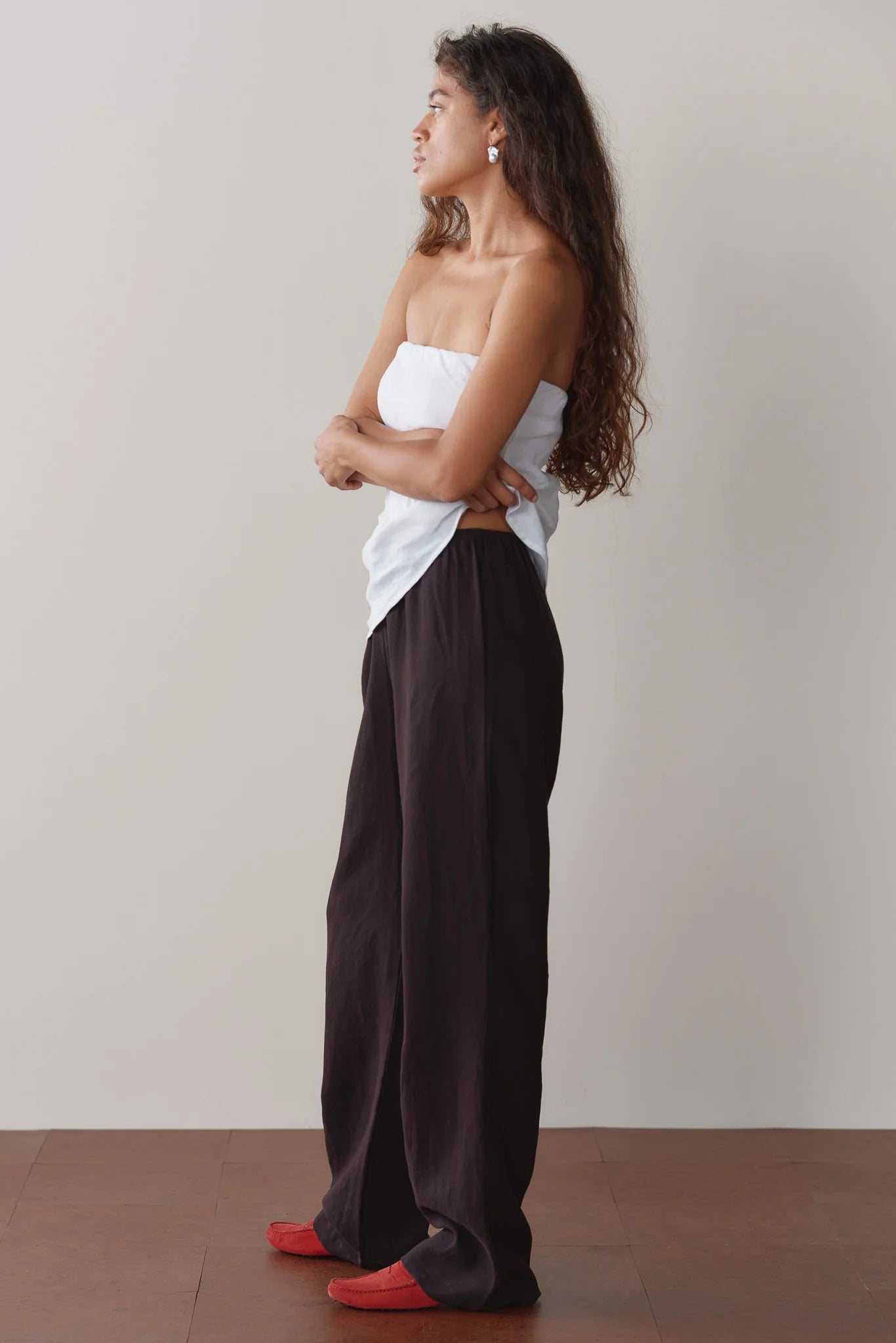 The Linen Simple Pant - Espresso