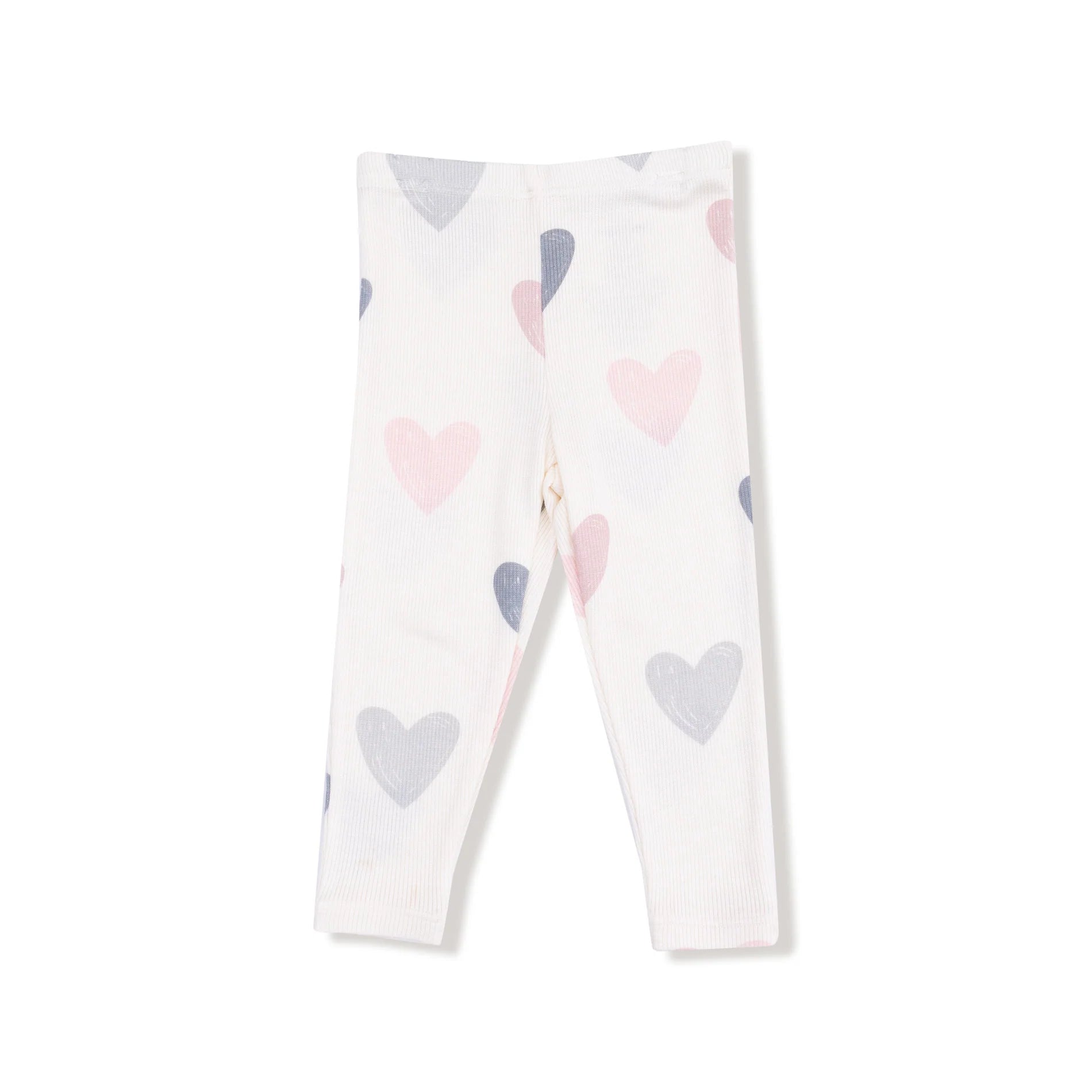 French Terry Puffy Long Sleeve Oversized Sweatshirt & Legging Set - Hearts