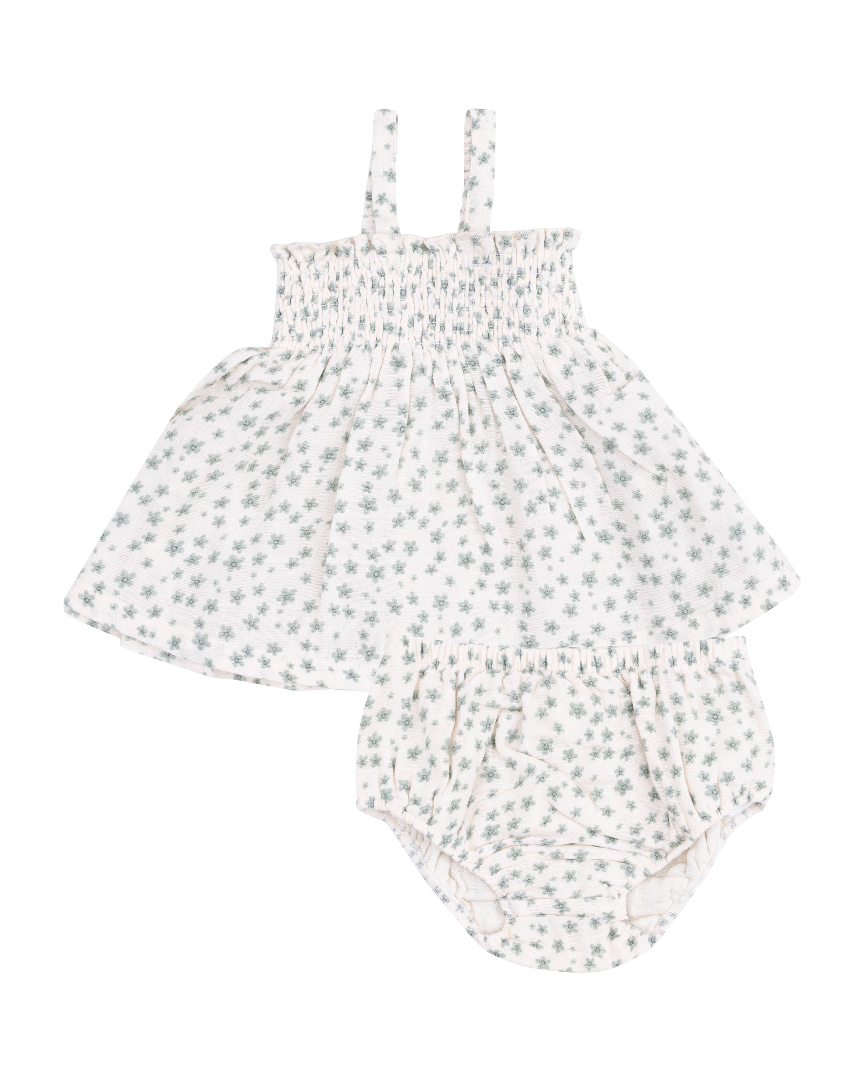 Smocked Top & Bloomer - Jadeite Simple Floral