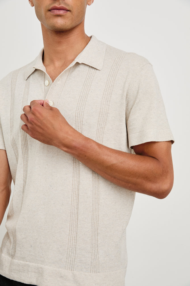 Cillian Knitted Polo - Silversand