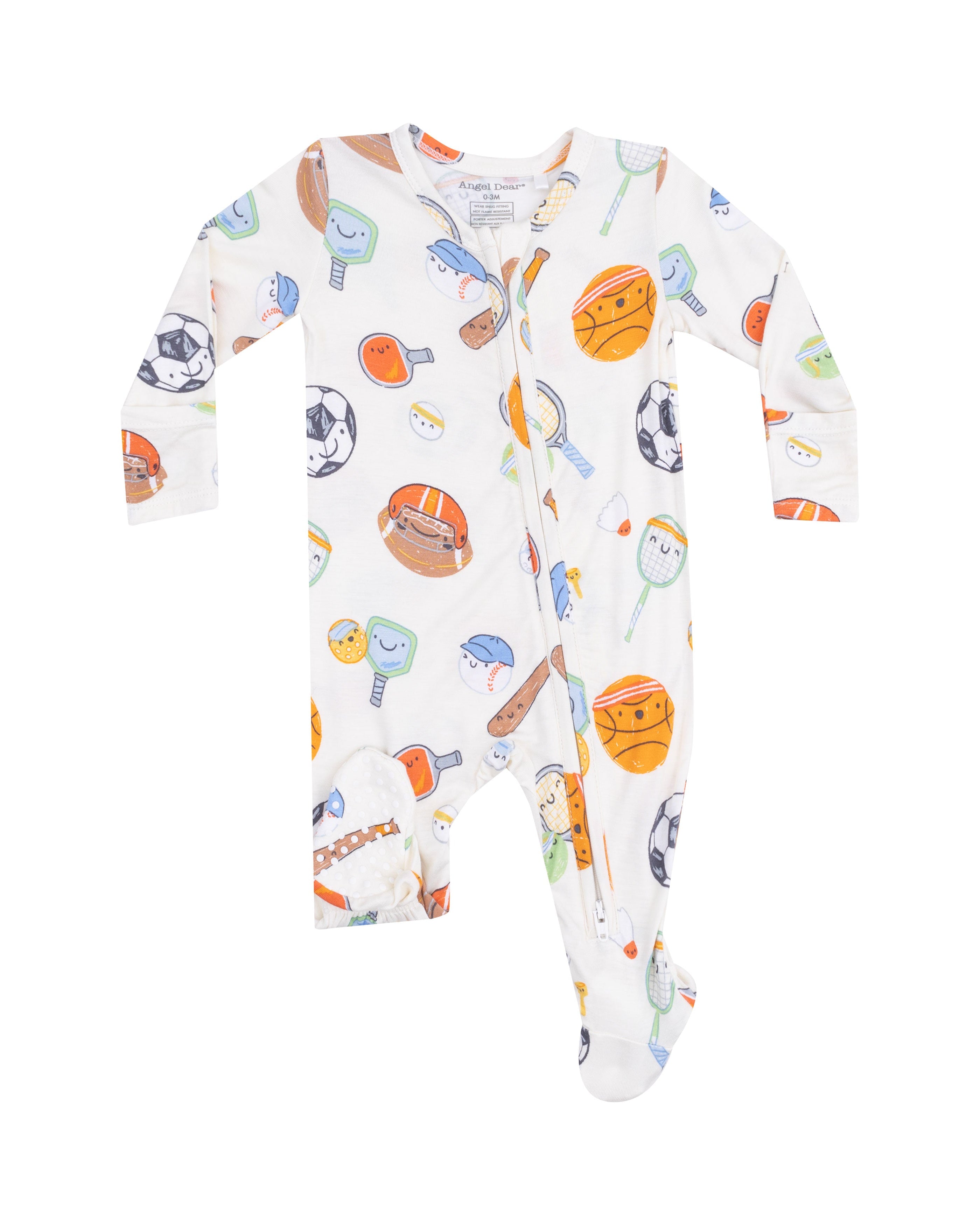 2 Way Zipper Footie - Sports Ball Friends