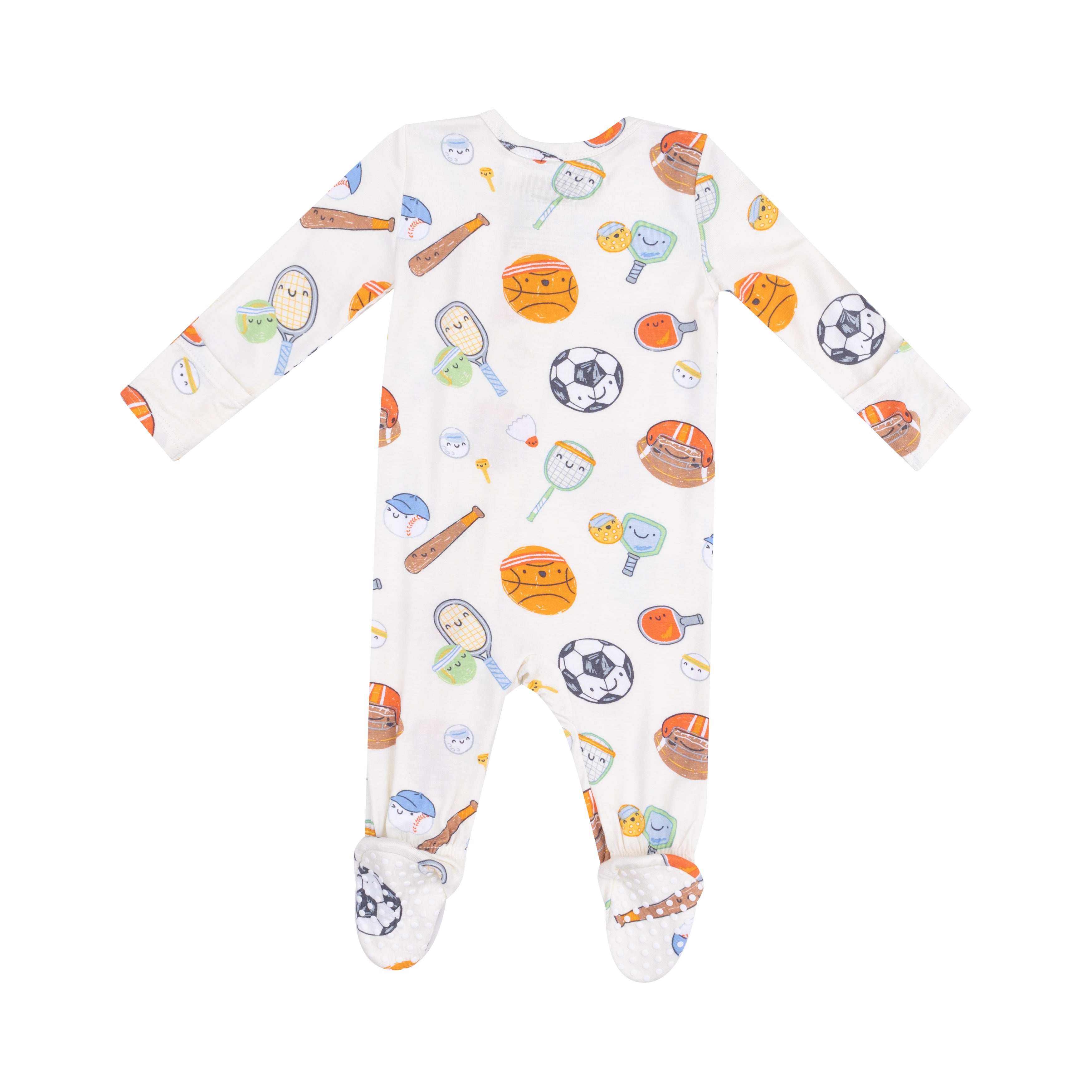 2 Way Zipper Footie - Sports Ball Friends