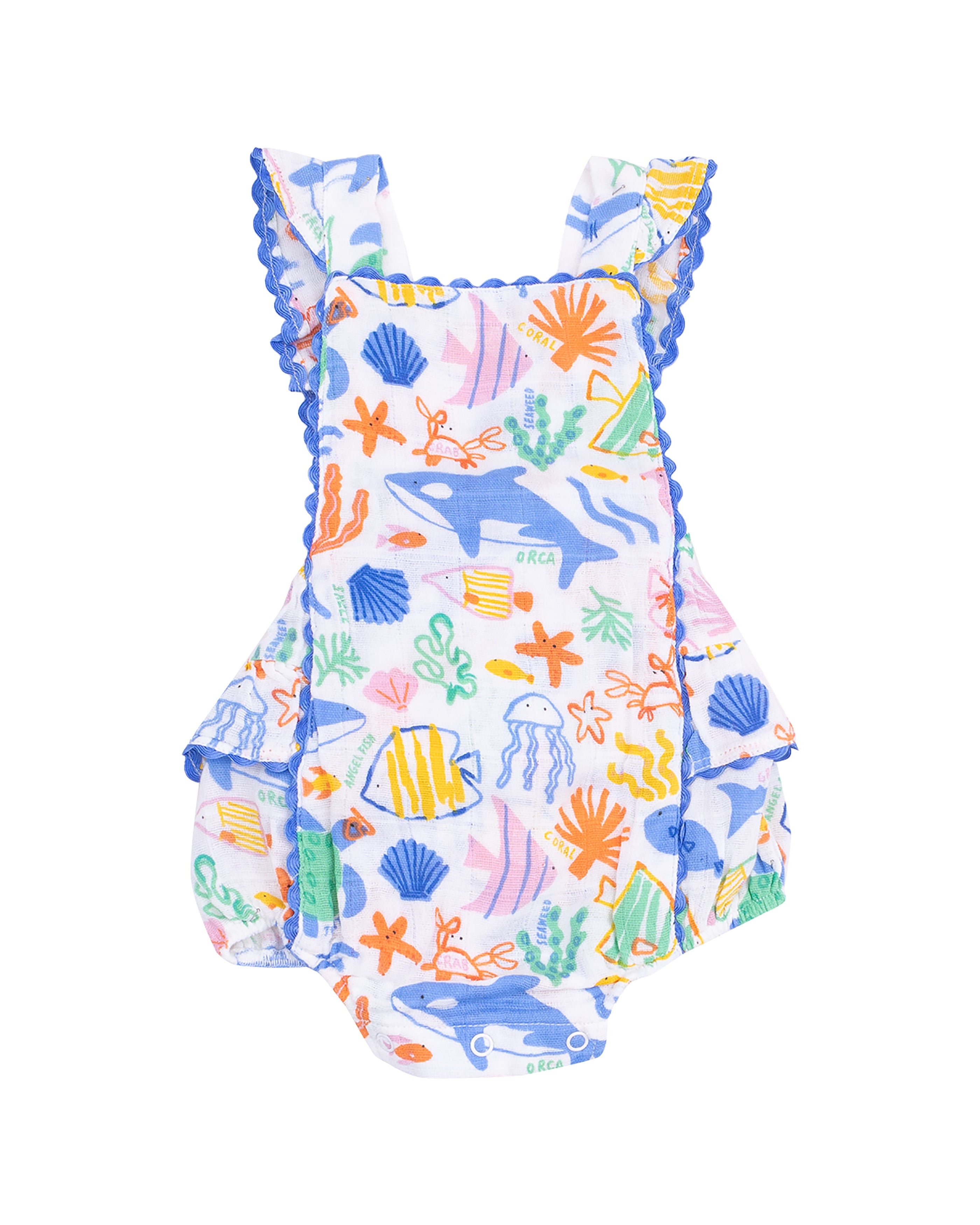 Ric-Rac Ruffle Sunsuit - Coloful Reef