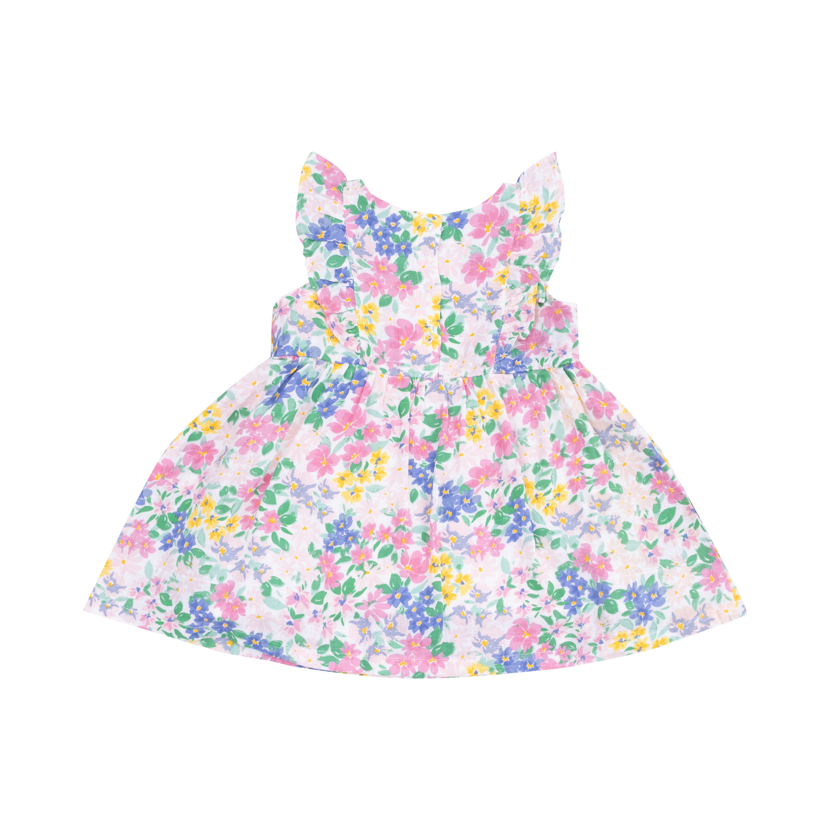 Ruffle Dress Sleeve Dress And Diaper Cover - Emma Floral
