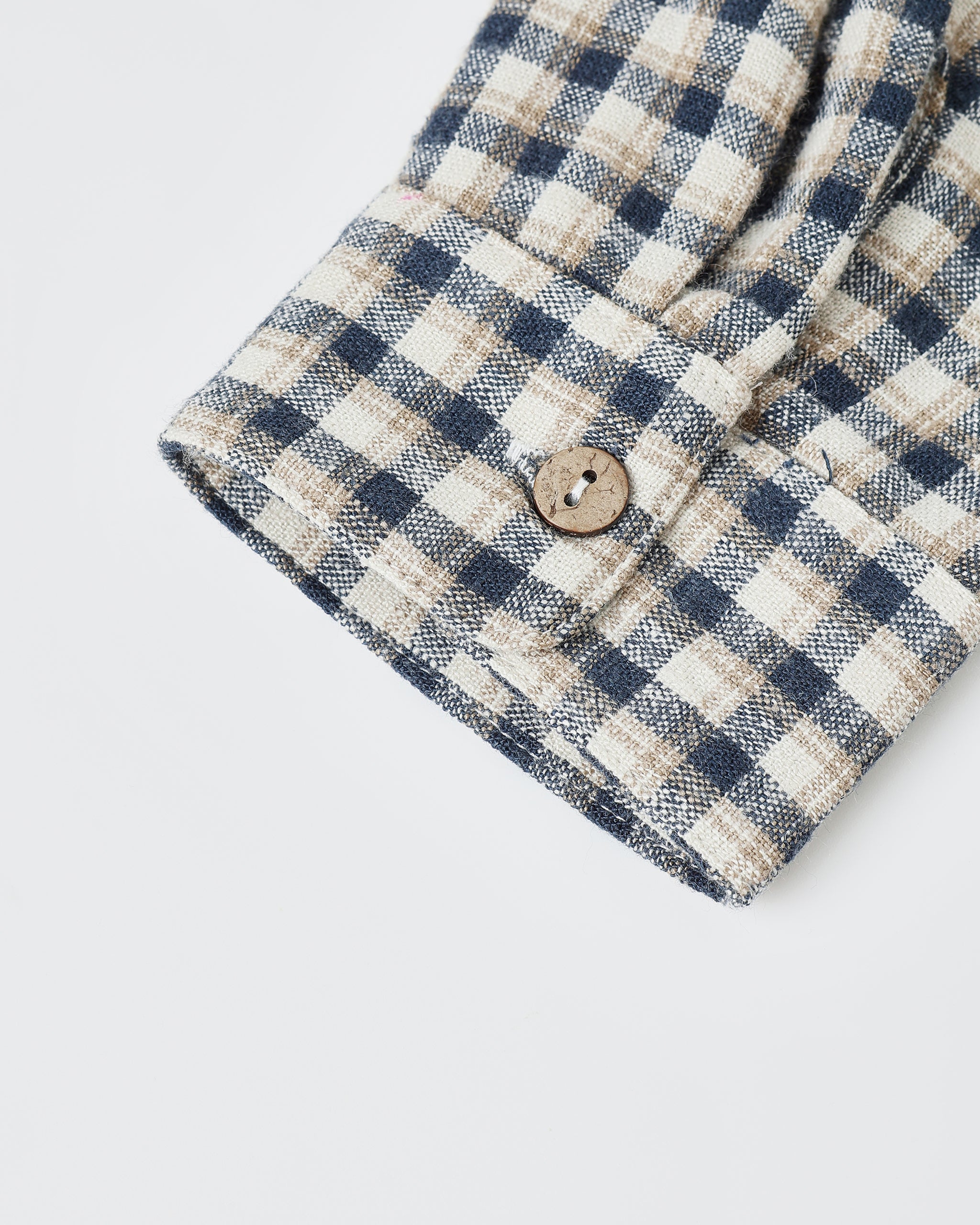 Collared Long Sleeve Shirt - Navy Check