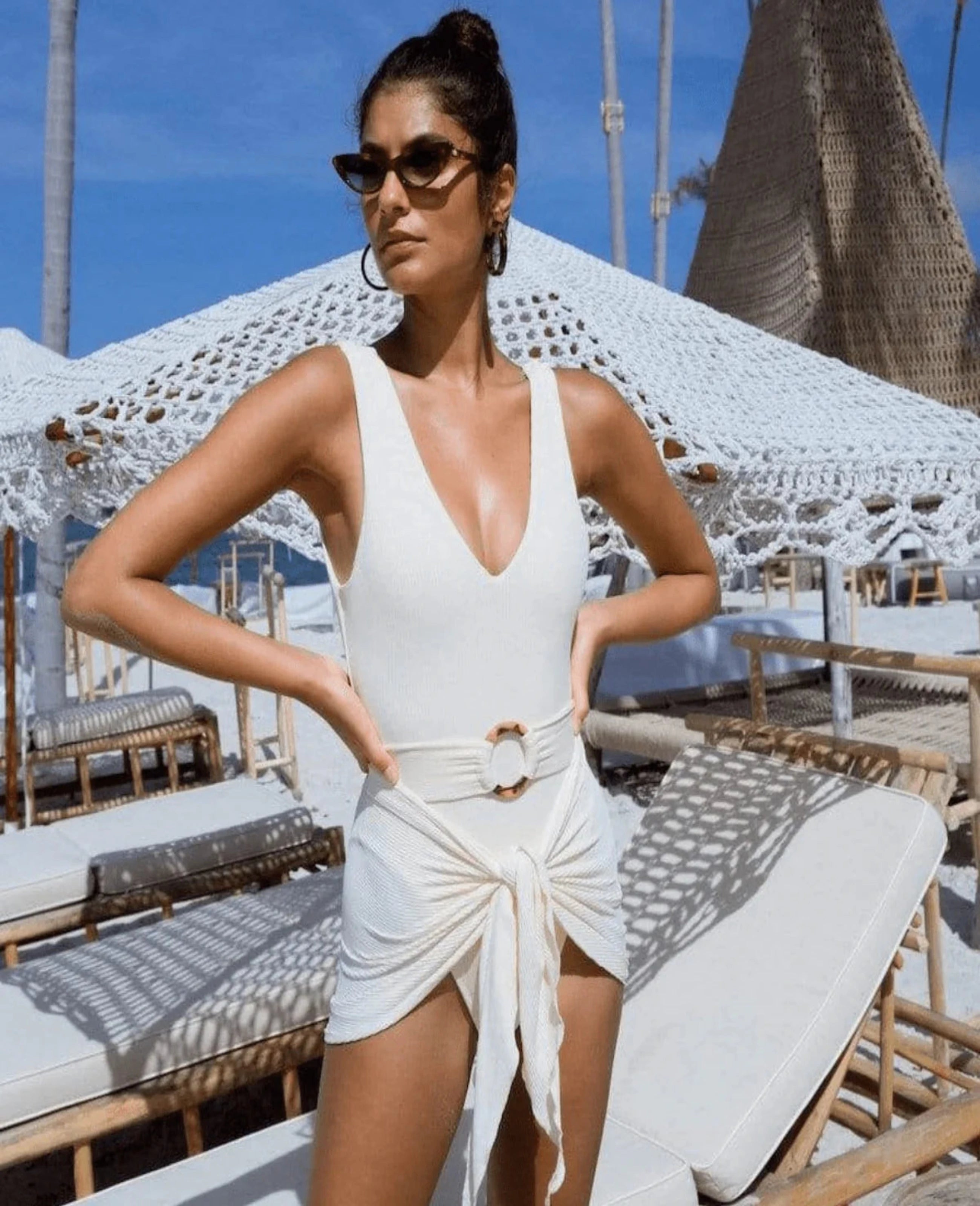 Cream Rib Kim One - Piece