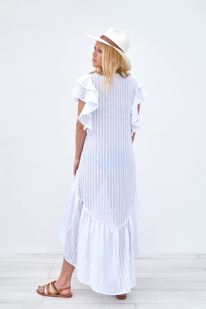 Clara Cover-Up Dress - White Cotton