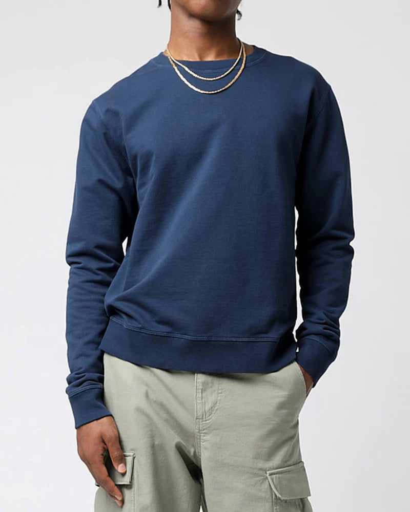 Acid Wash Sweatshirt - Navy