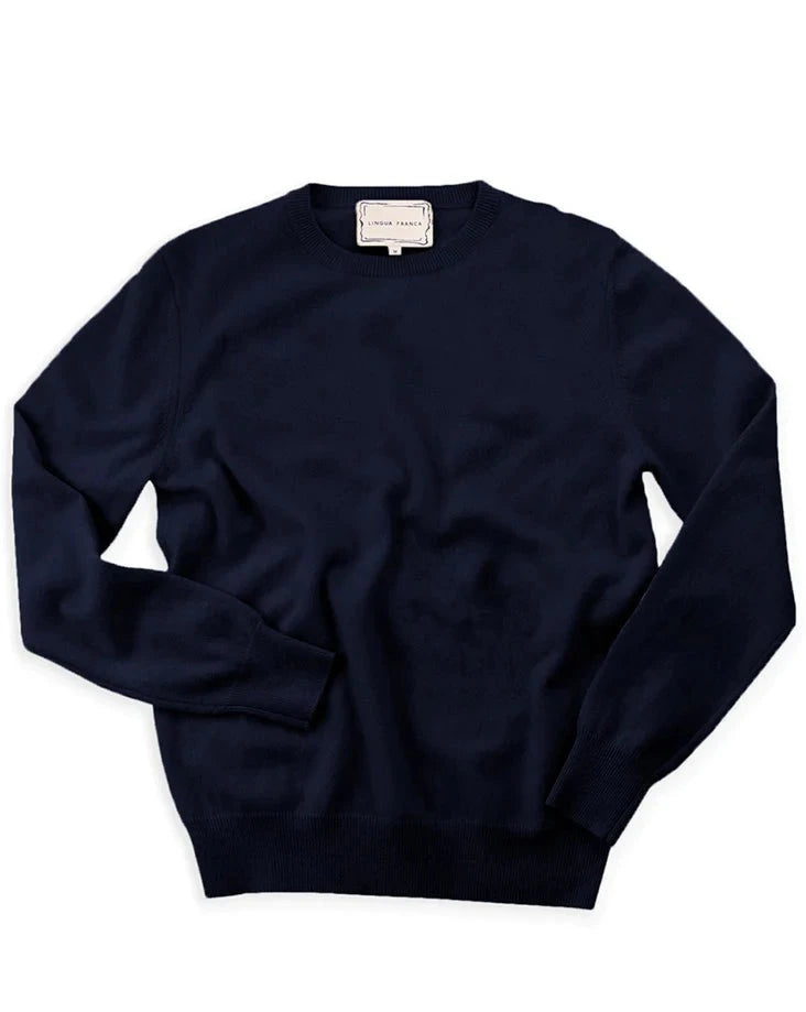 Crewneck Cashmere Sweater - Navy