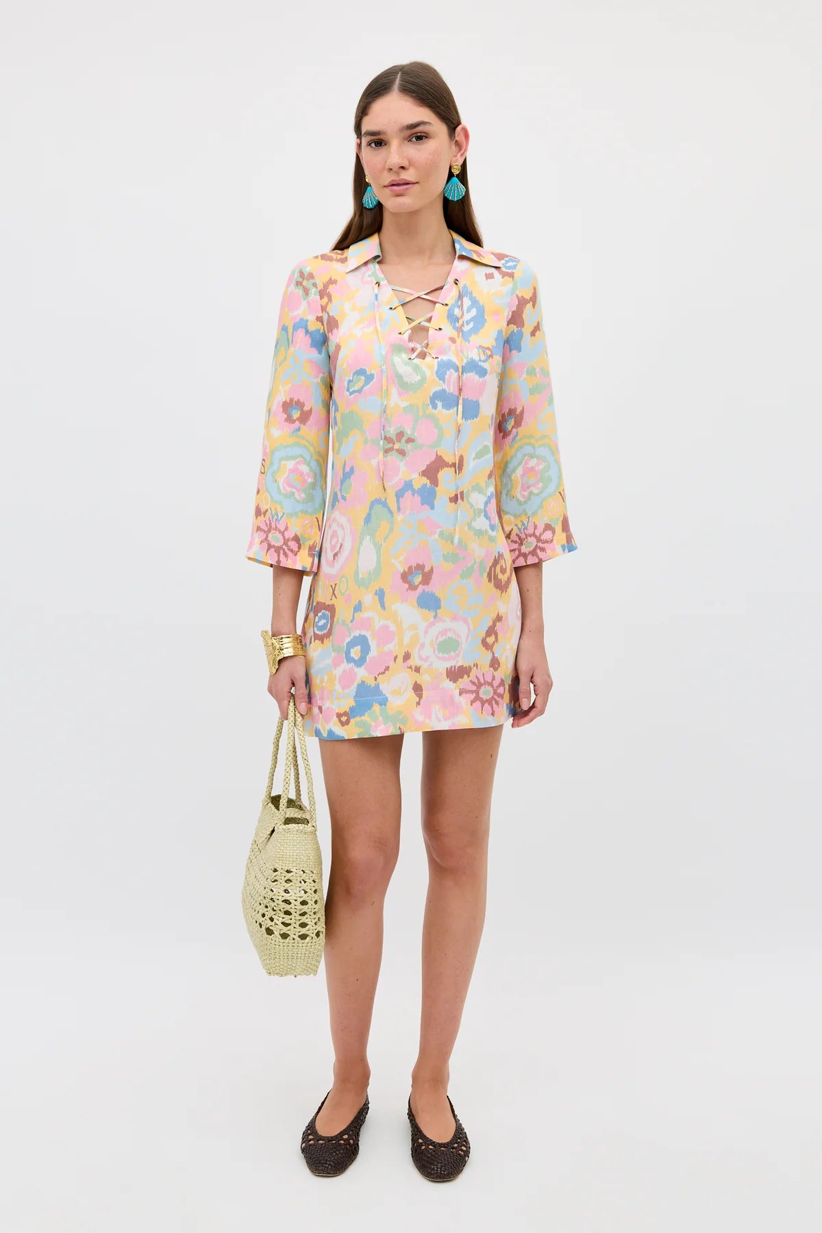 Lucien Dress - Ikat Bloom Yellow