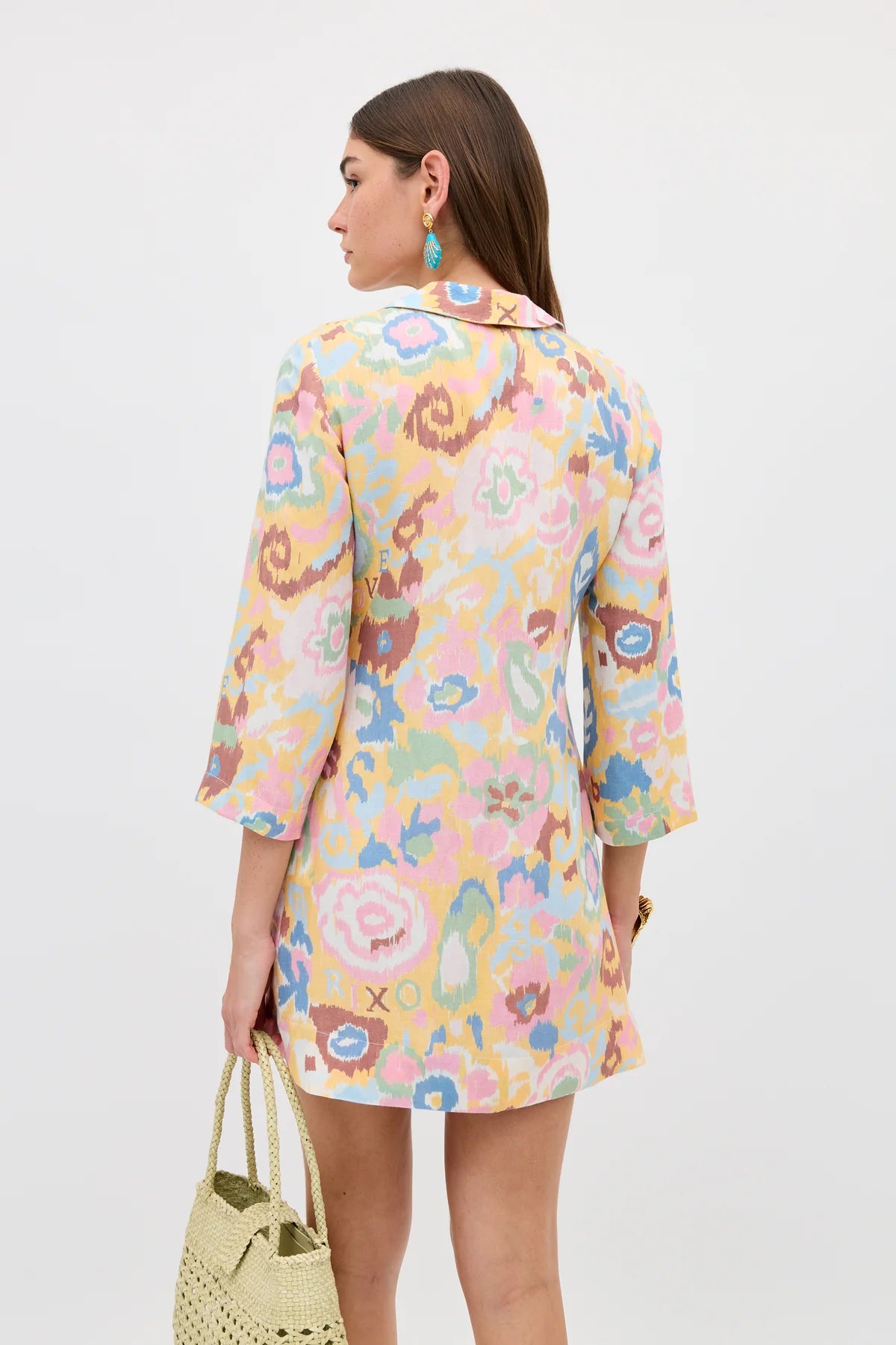 Lucien Dress - Ikat Bloom Yellow