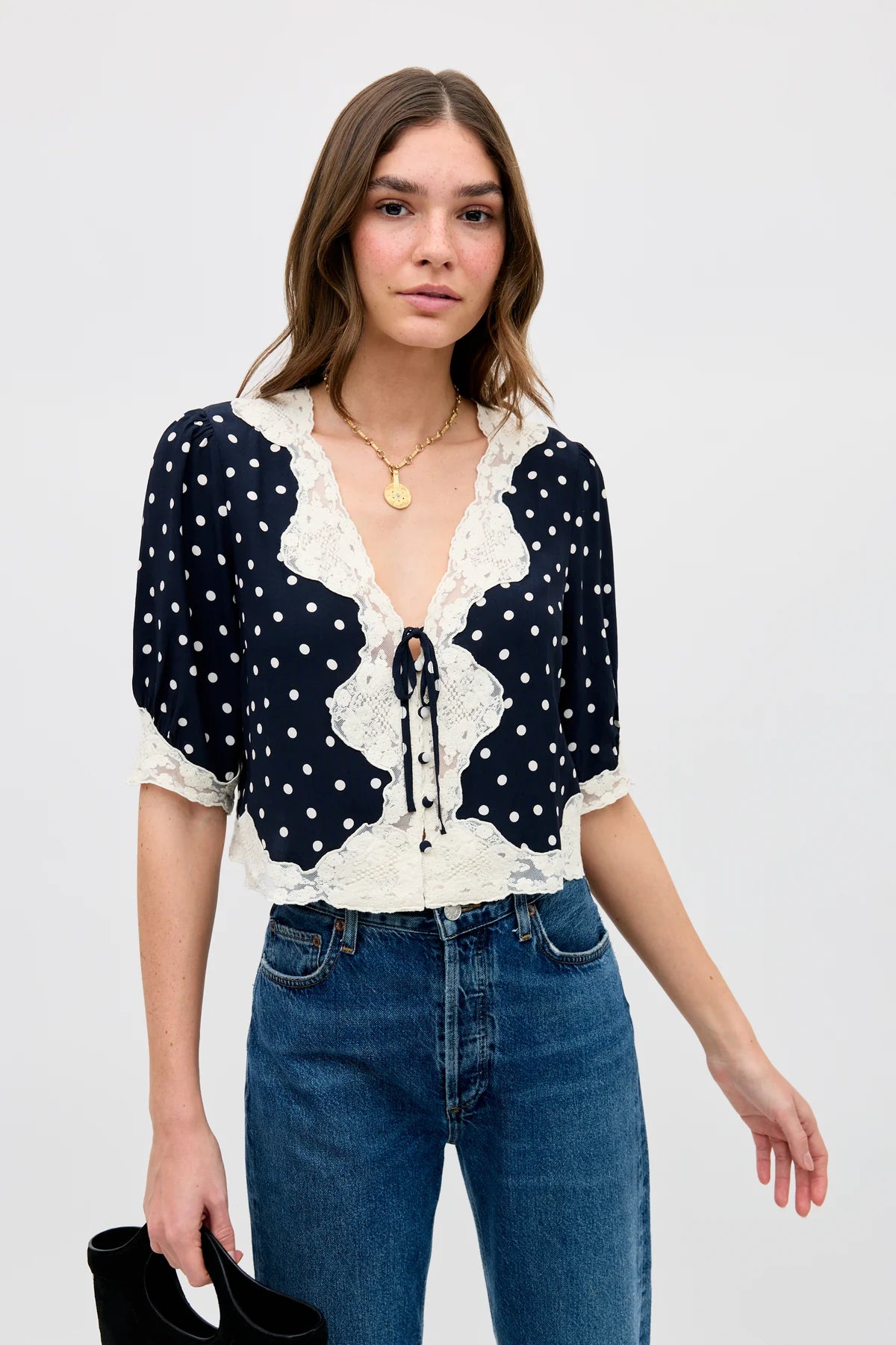 Ursula Top - Layla Dot Navy