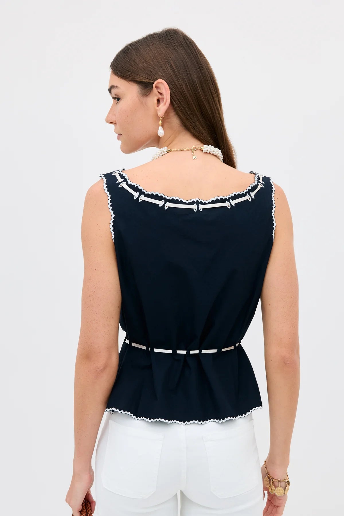 Cassara Top Aster - Cutwork Embroidery Black