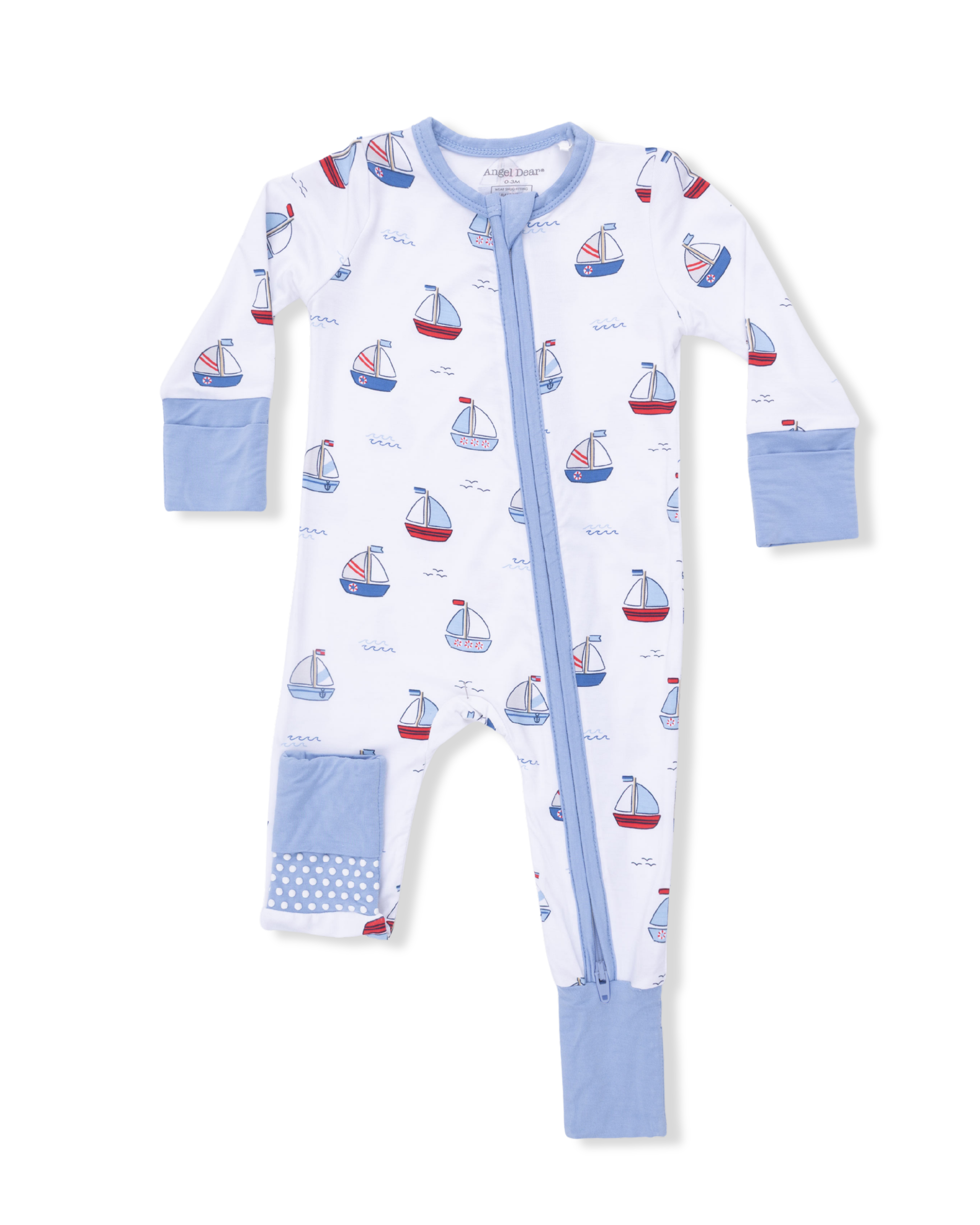 Convertible Romper - Bubbly Sailboats Blue