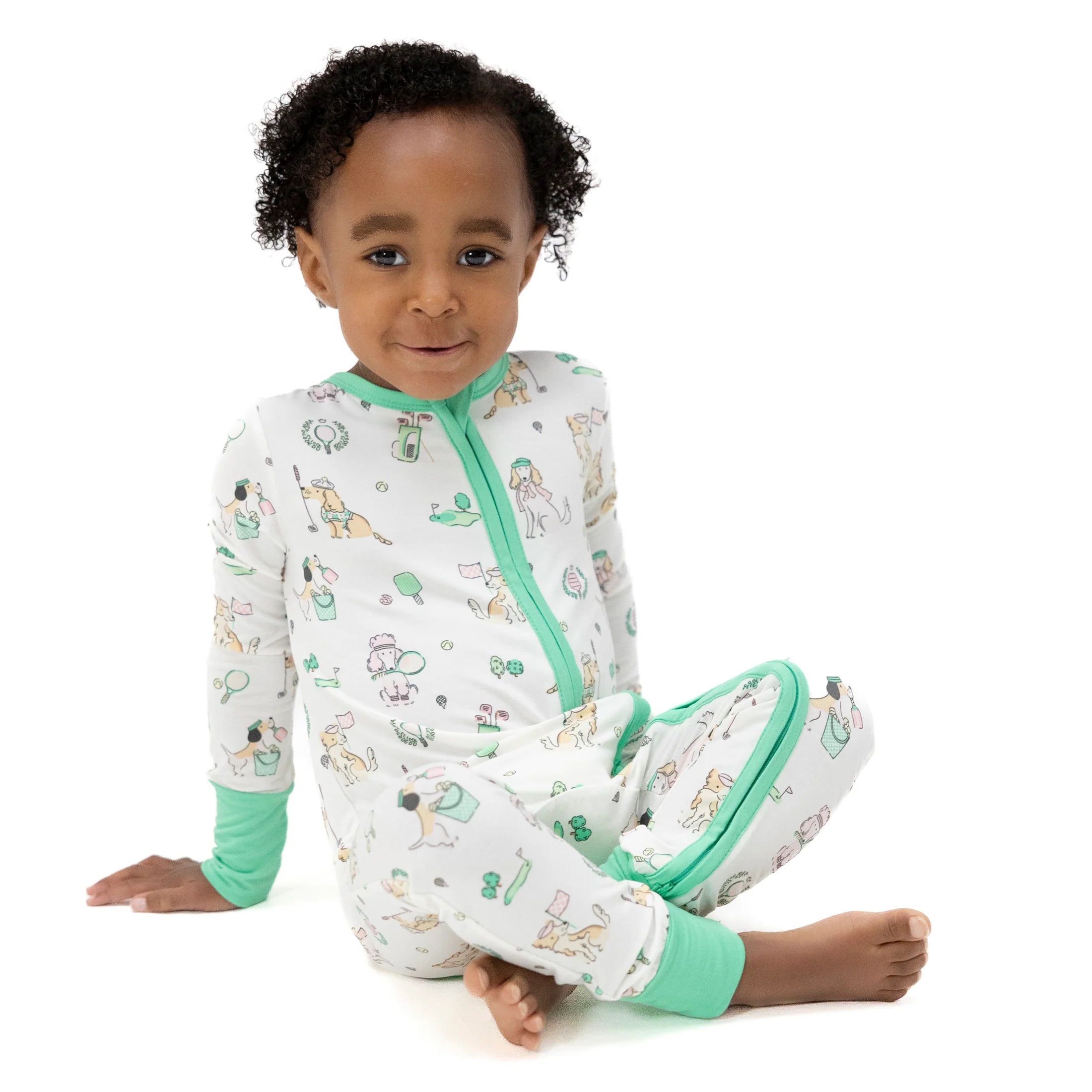 Convertible Romper - Country Club Dogs Neutral