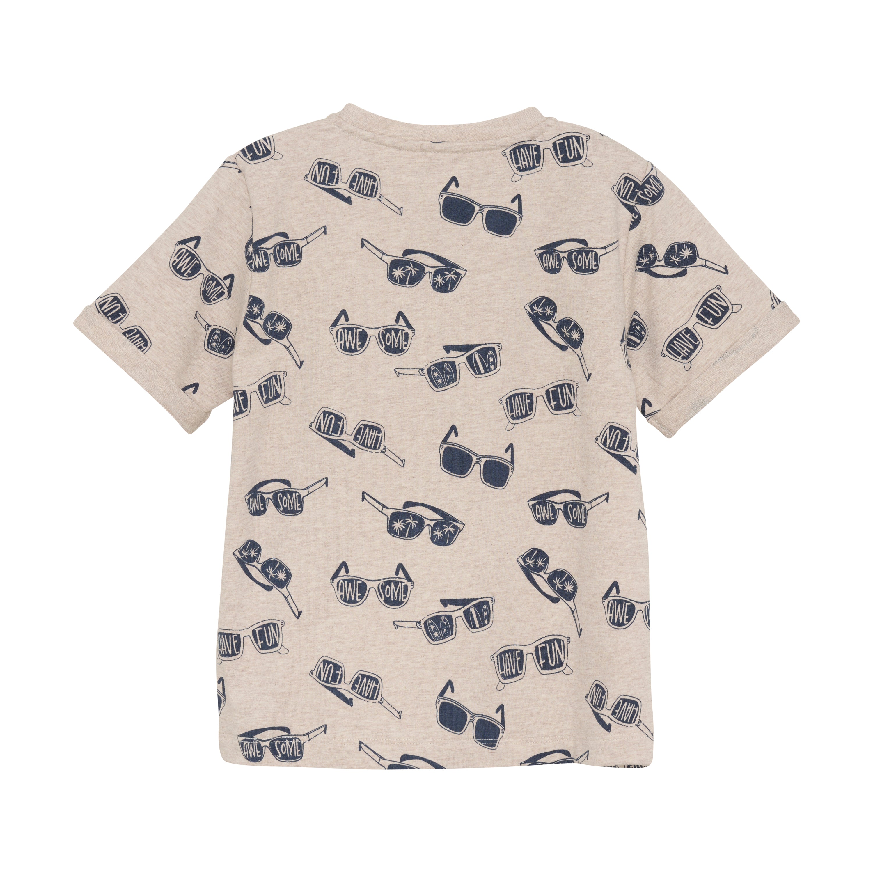 Sunglasses Print T-Shirt and Shorts in Pristine and Navy Set