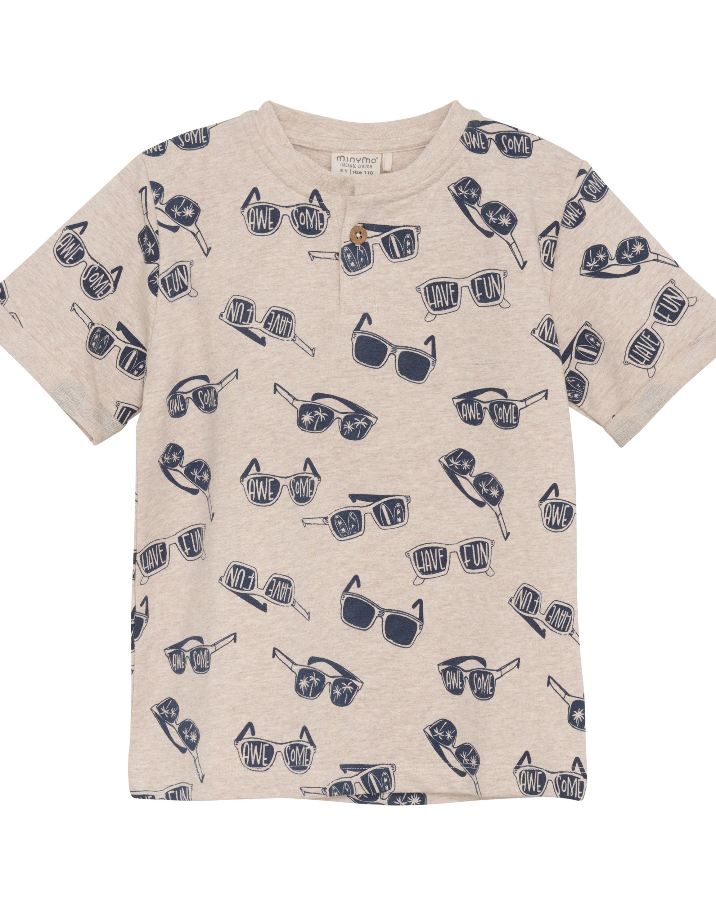 Sunglasses Print T-Shirt and Shorts in Pristine and Navy Set