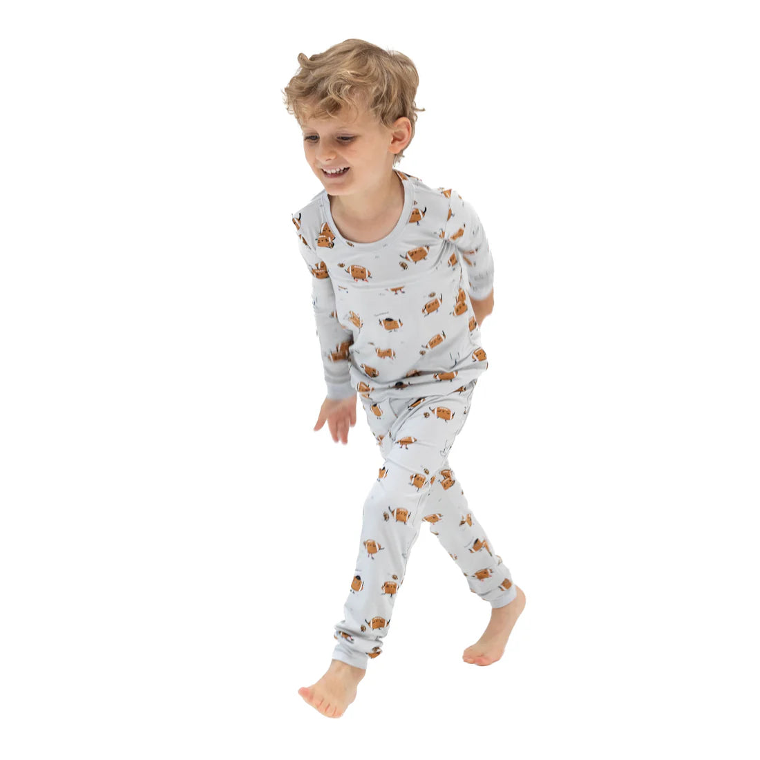 Long Sleeve Loungewear Set - Footballs Playing Football