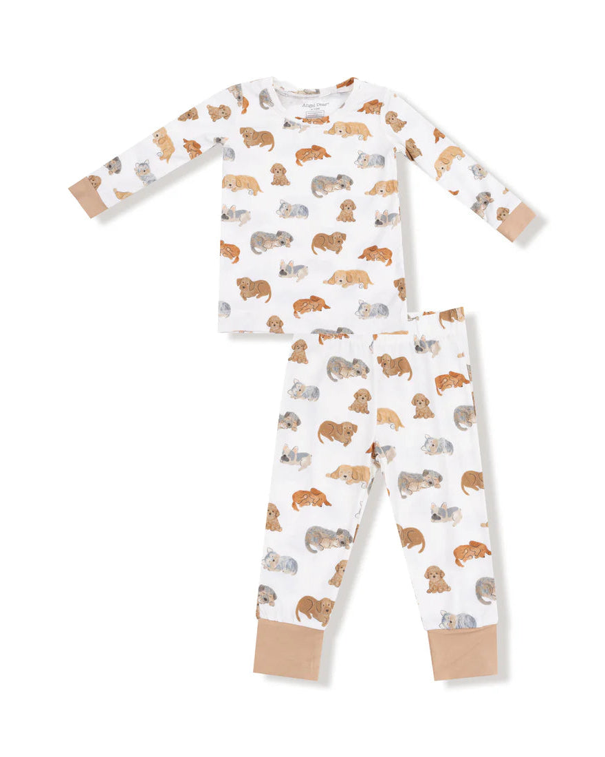 Long Sleeve Loungewear Set - Napping Puppies