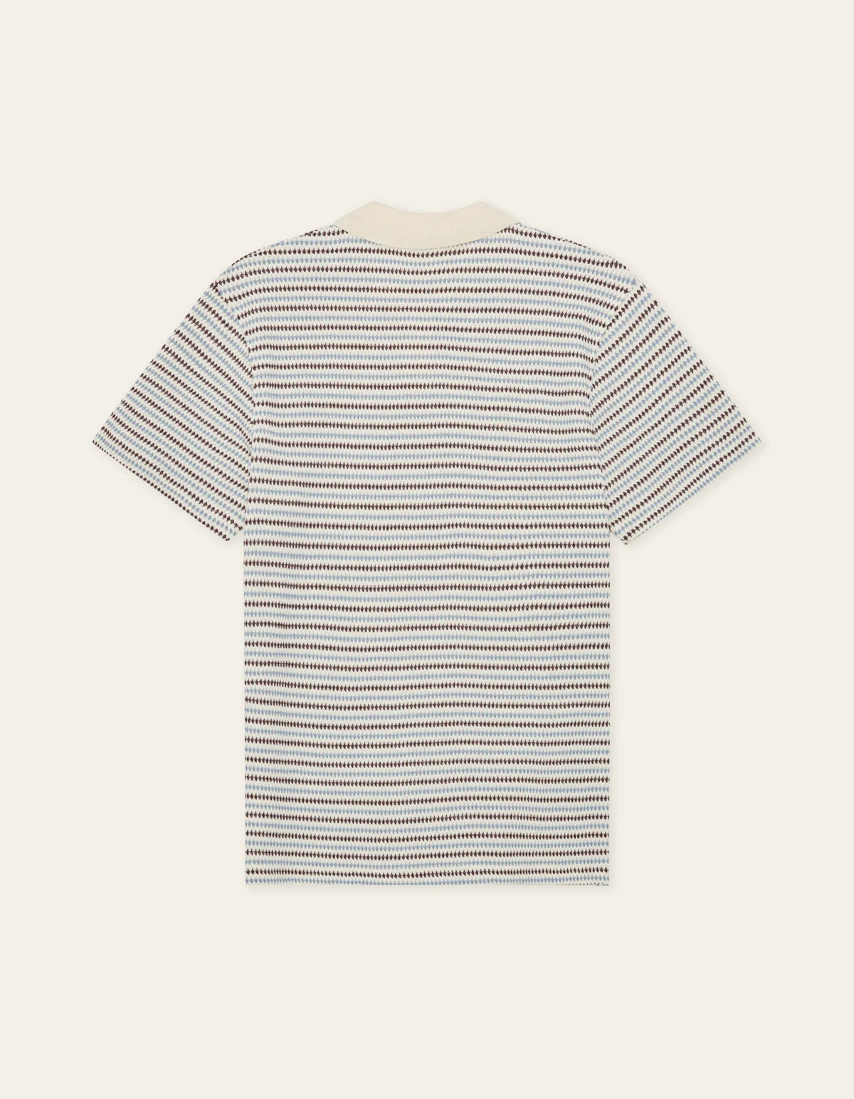 Knitted Stripe Polo - Eggnog White