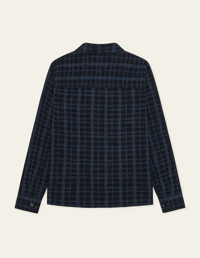 Textured Slub Overshirt - Dark Blue Night