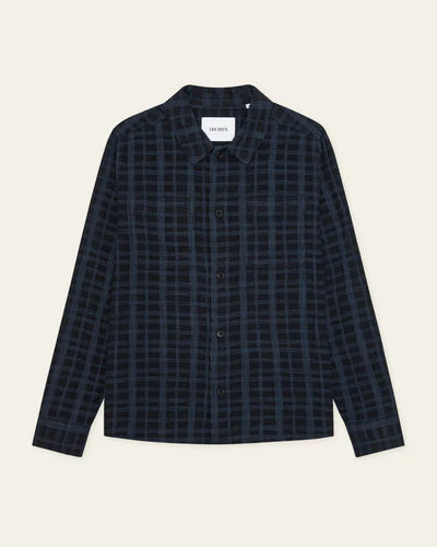 Textured Slub Overshirt - Dark Blue Night