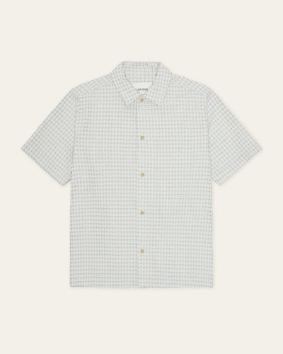 Check Seersucker SS Shirt - Light Ivory