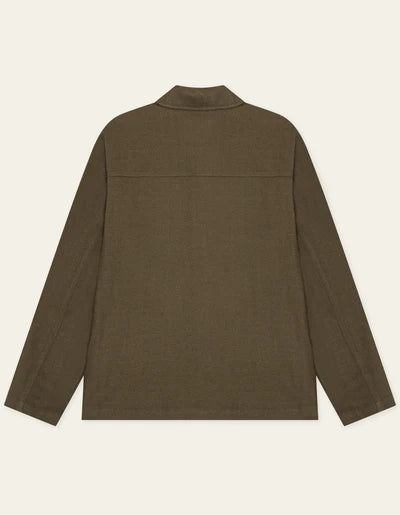 Herringbone Overshirt - Olive Night