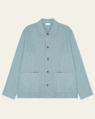 Linen Overshirt - Faded Denim Blue