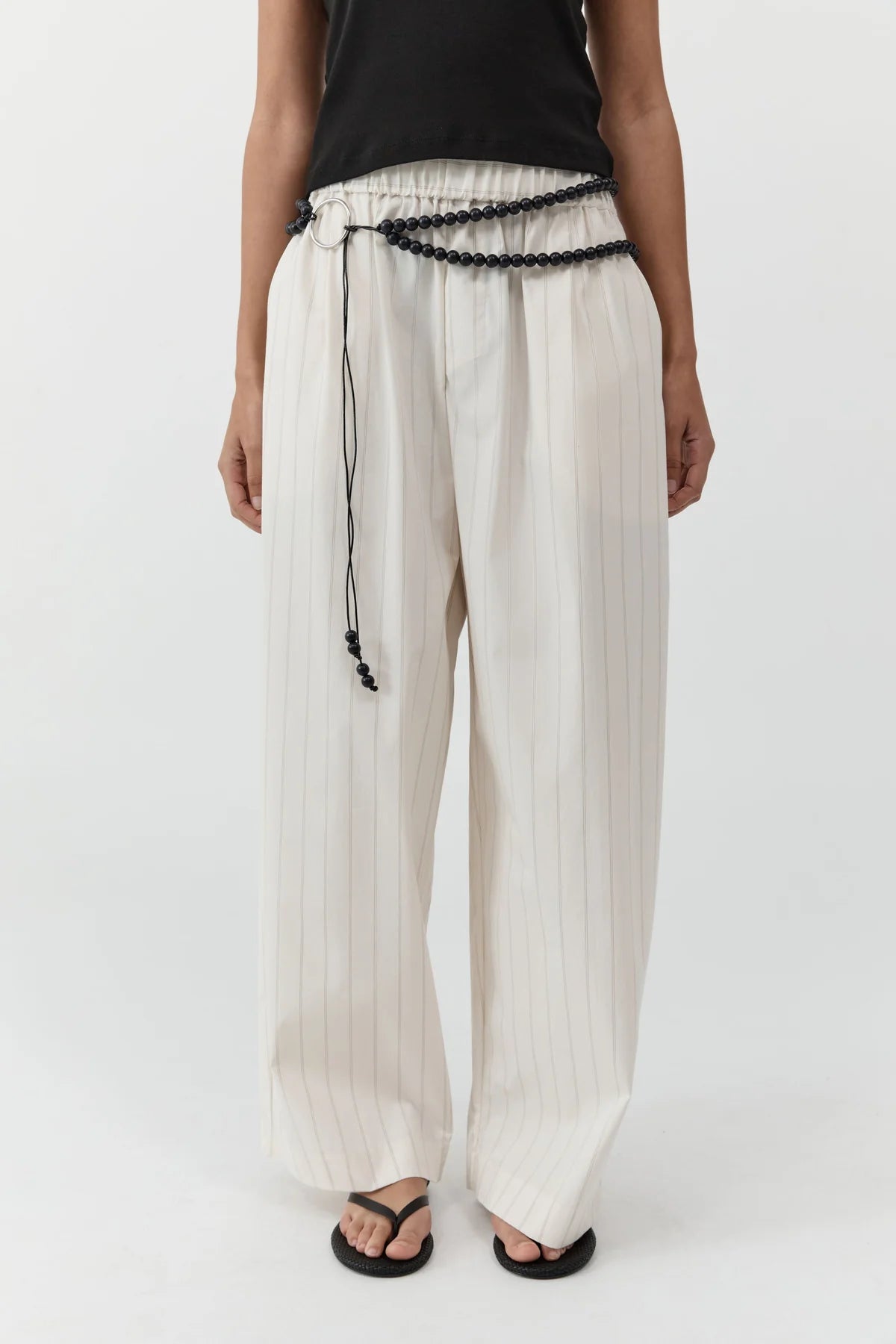 Everyday Relaxed Pants - Ecru Stripe