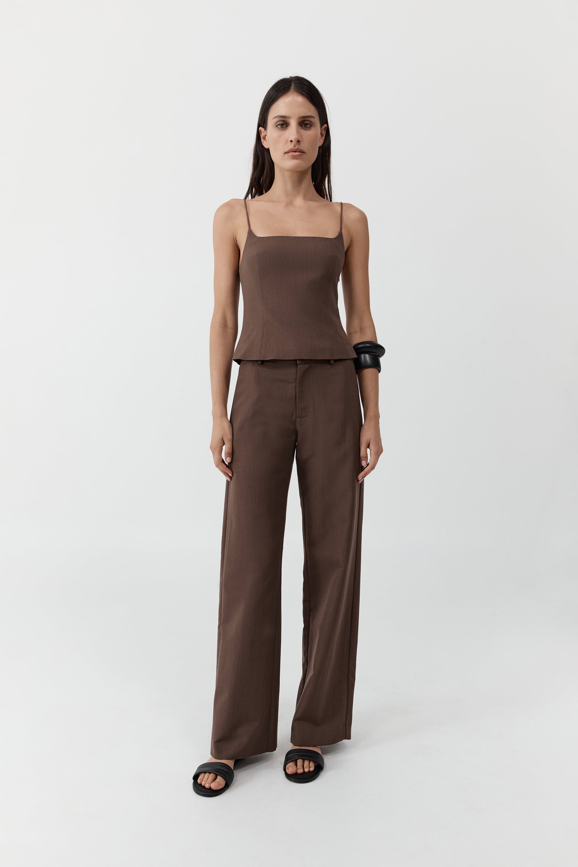 Silk Canvas Cami - Mud