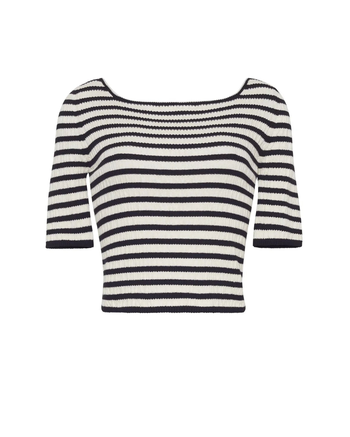 Nena Stripe Top - Ivory/Black Stripe
