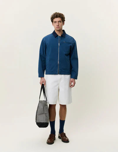Twill Zipper Jacket - Dark Denim Blue