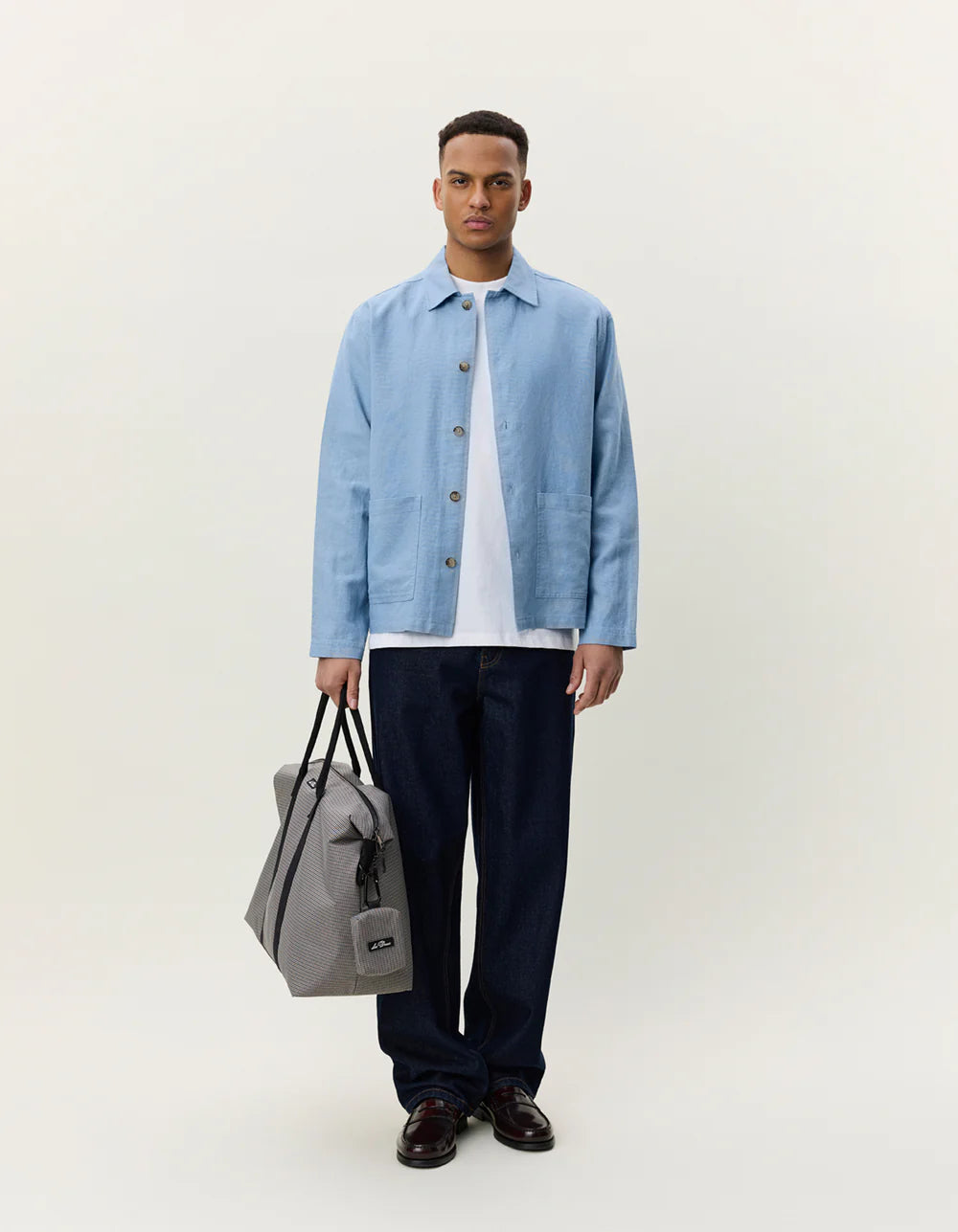 Linen Overshirt - Faded Denim Blue
