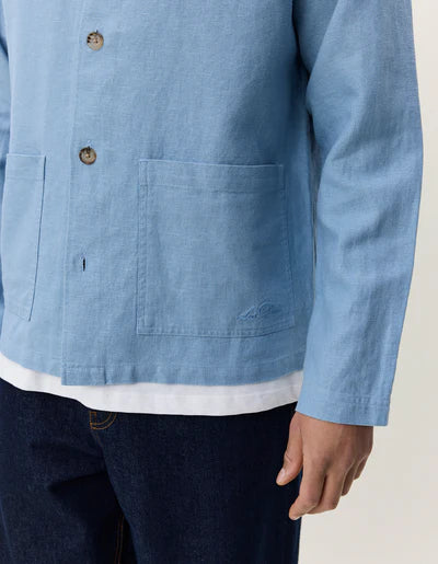 Linen Overshirt - Faded Denim Blue