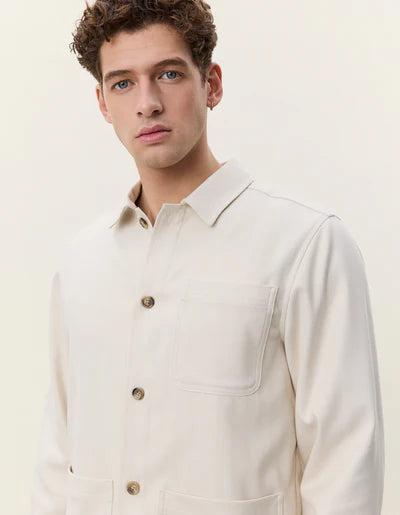 Herringbone Overshirt - Ivory