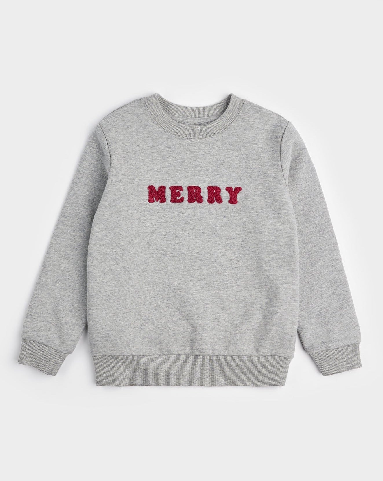 Merry in Heather Grey Fleece Sweatshirt