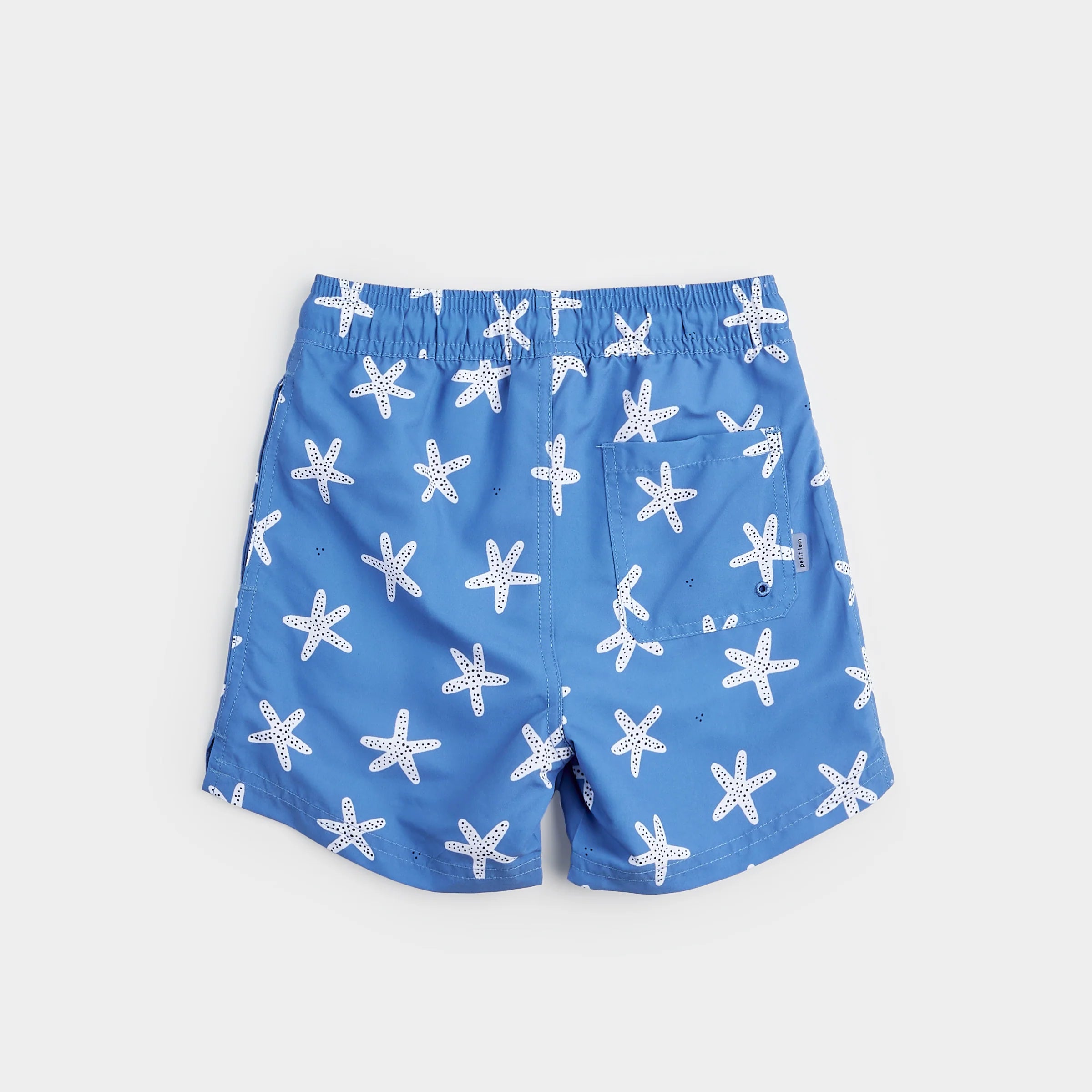 Starfish Print On Riviera Blue Swim Trunks
