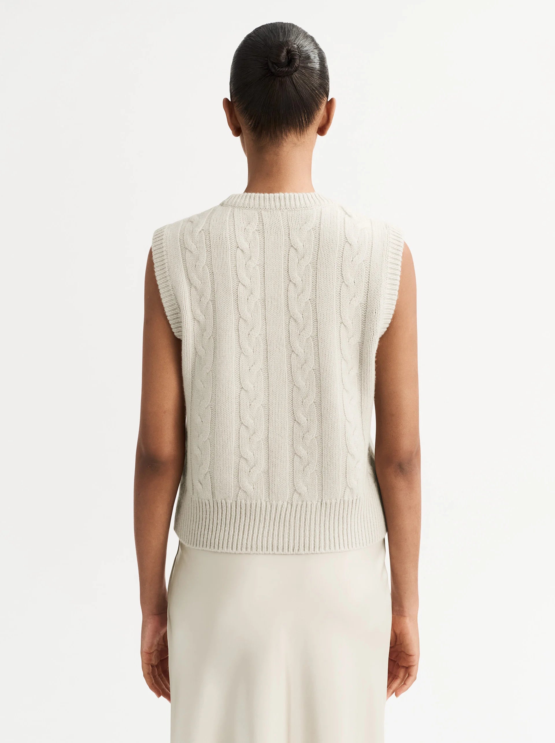 Cable Knit Singlet - Chalk