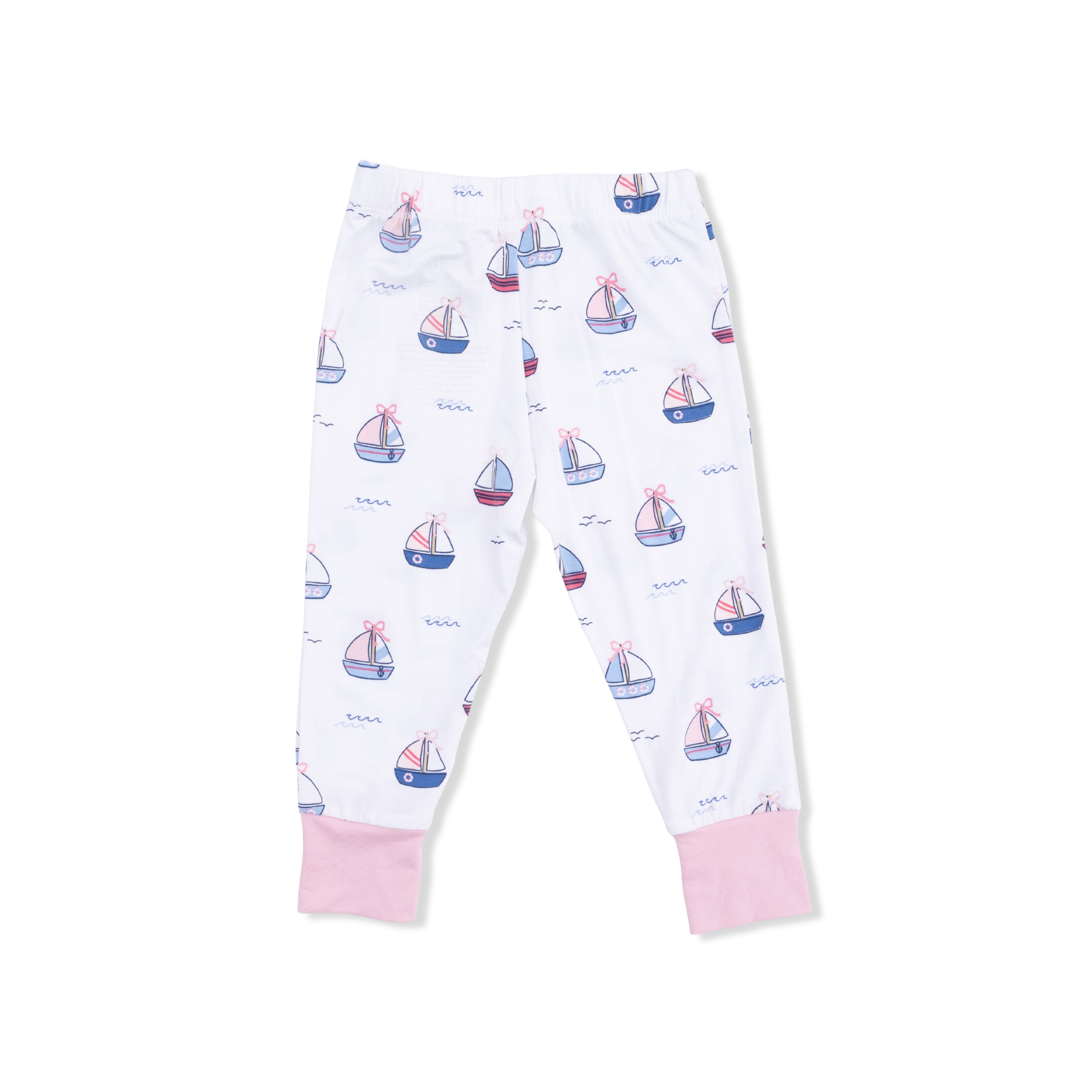 Short Sleeve Loungewear Set - Bubbly Sailboats Pink