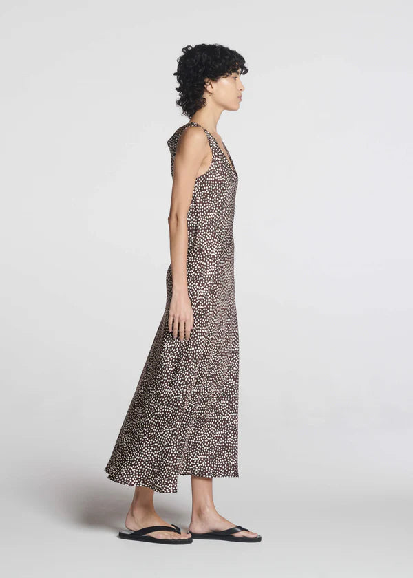 The Provence Dress - Pebble Brown Brown / Ecru