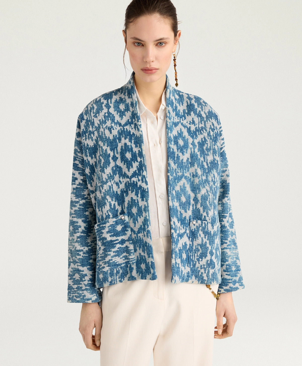 Ara Jacket - Blue/Cream