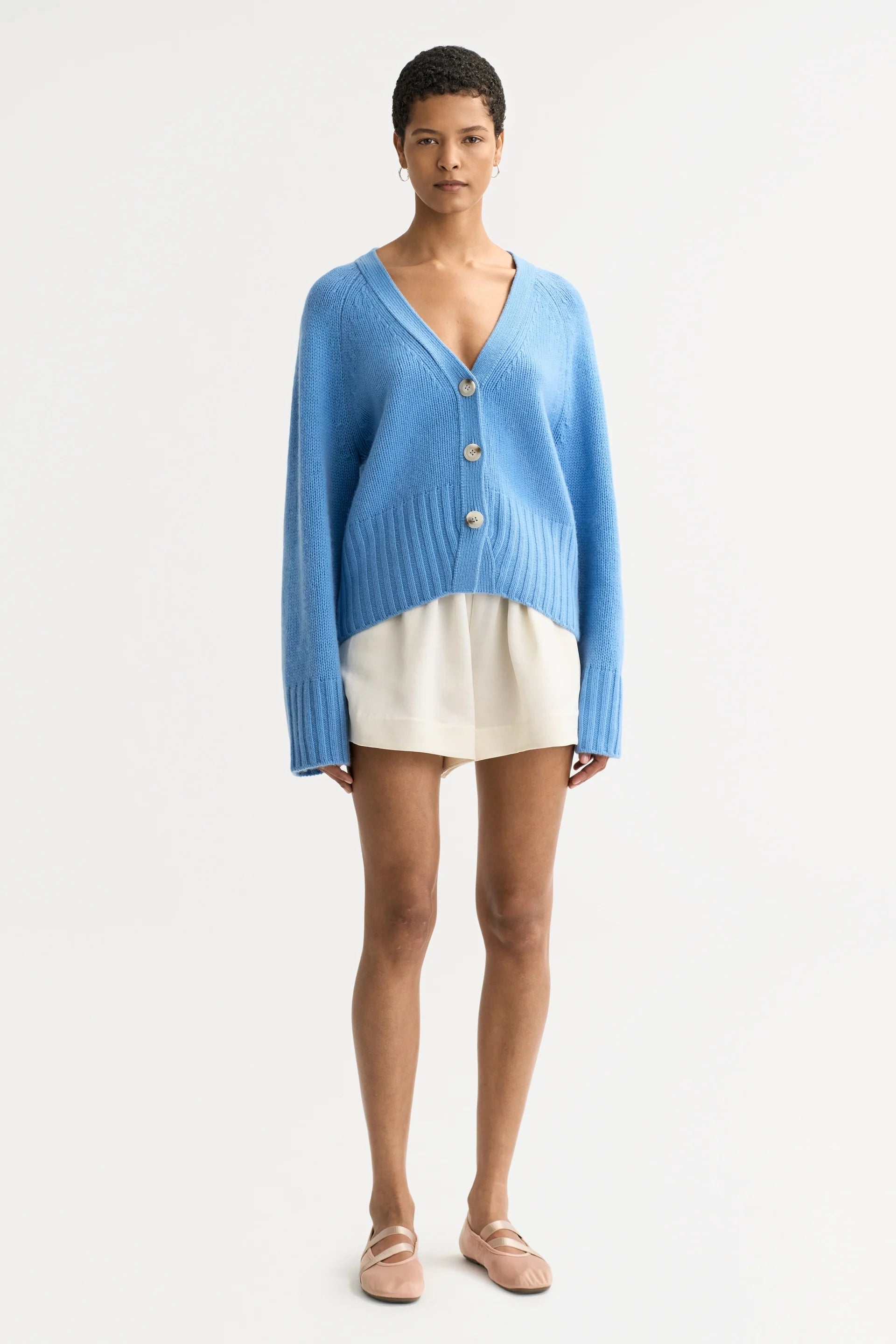 V-neck Cardigan - Azure