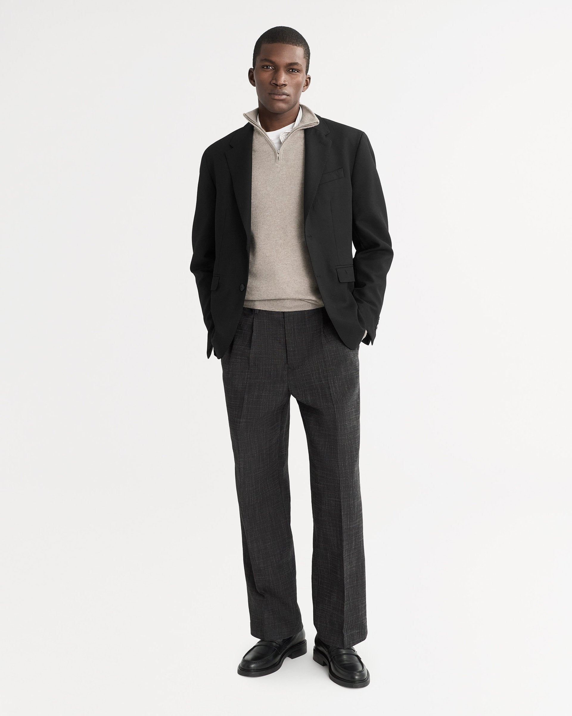 Half Zip Cashmere Sweater - Greige