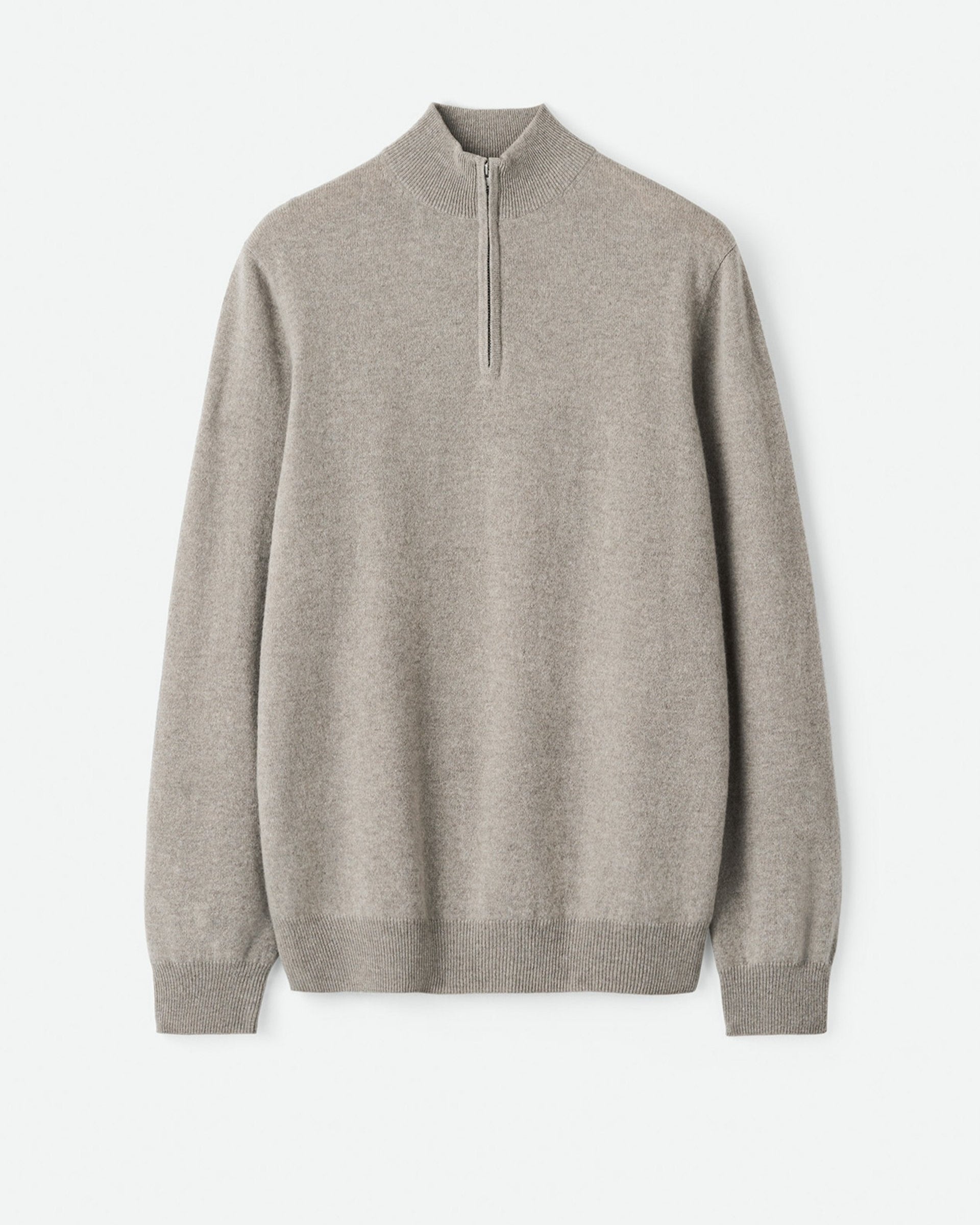 Half Zip Cashmere Sweater - Greige