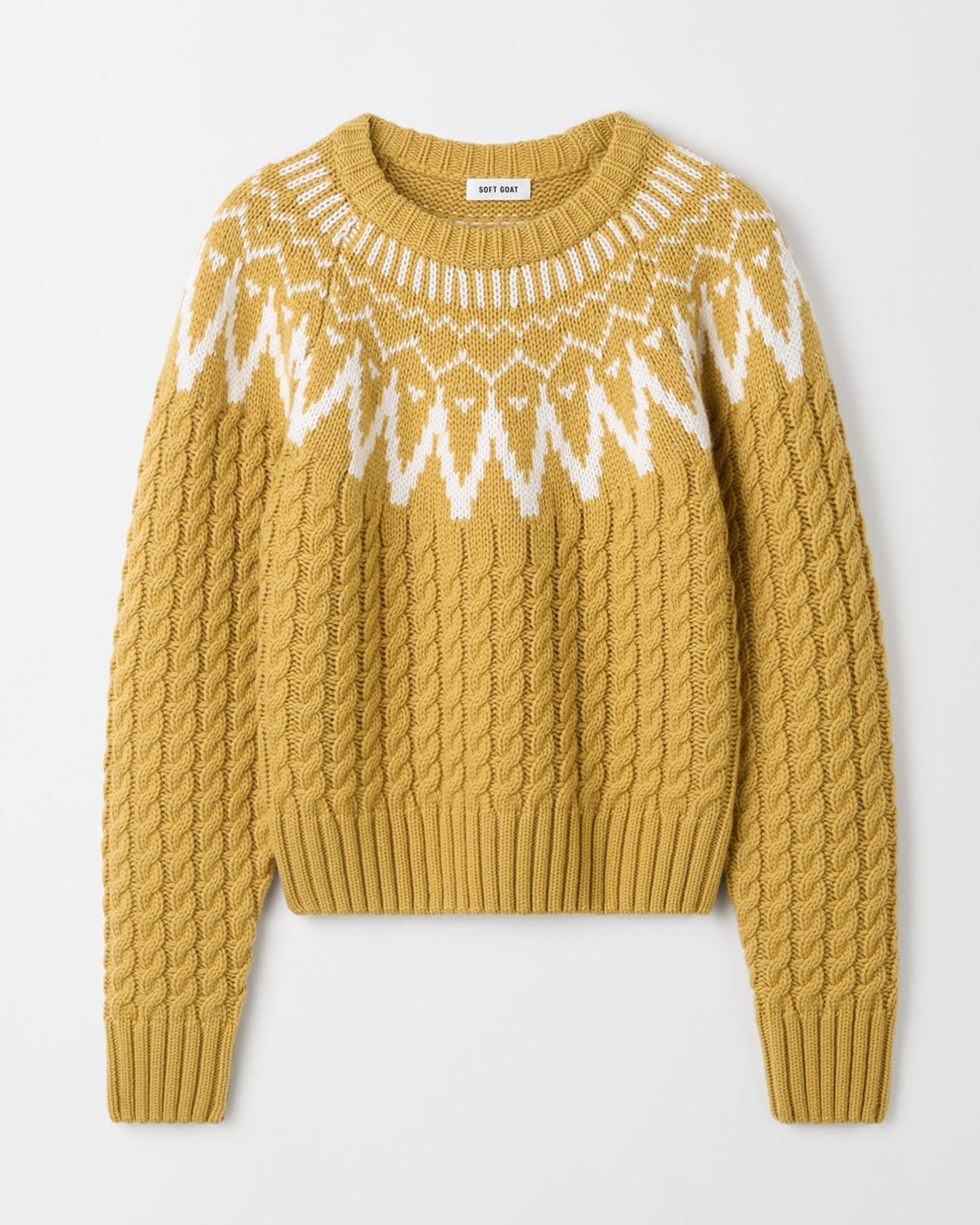 Fair Isle Cable Knit - Light Honey